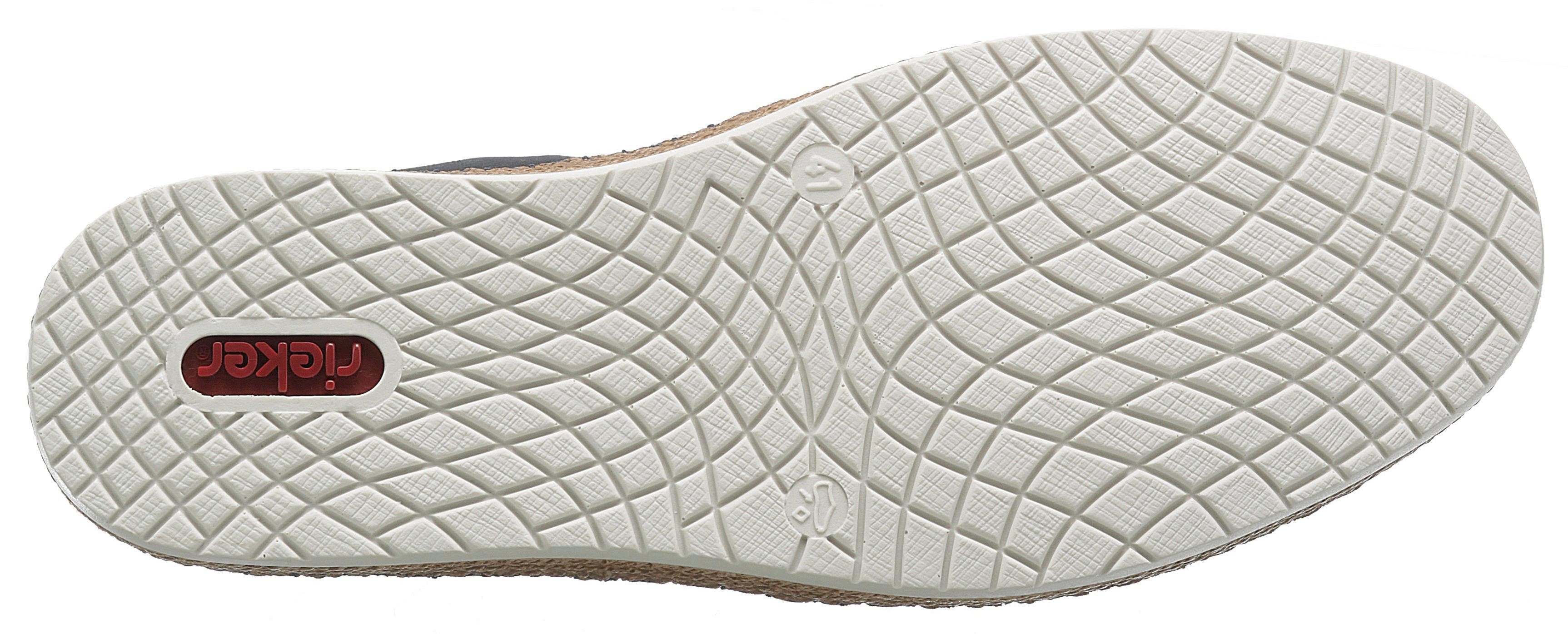 Rieker Instappers met modieuze loopzool in raffia-look