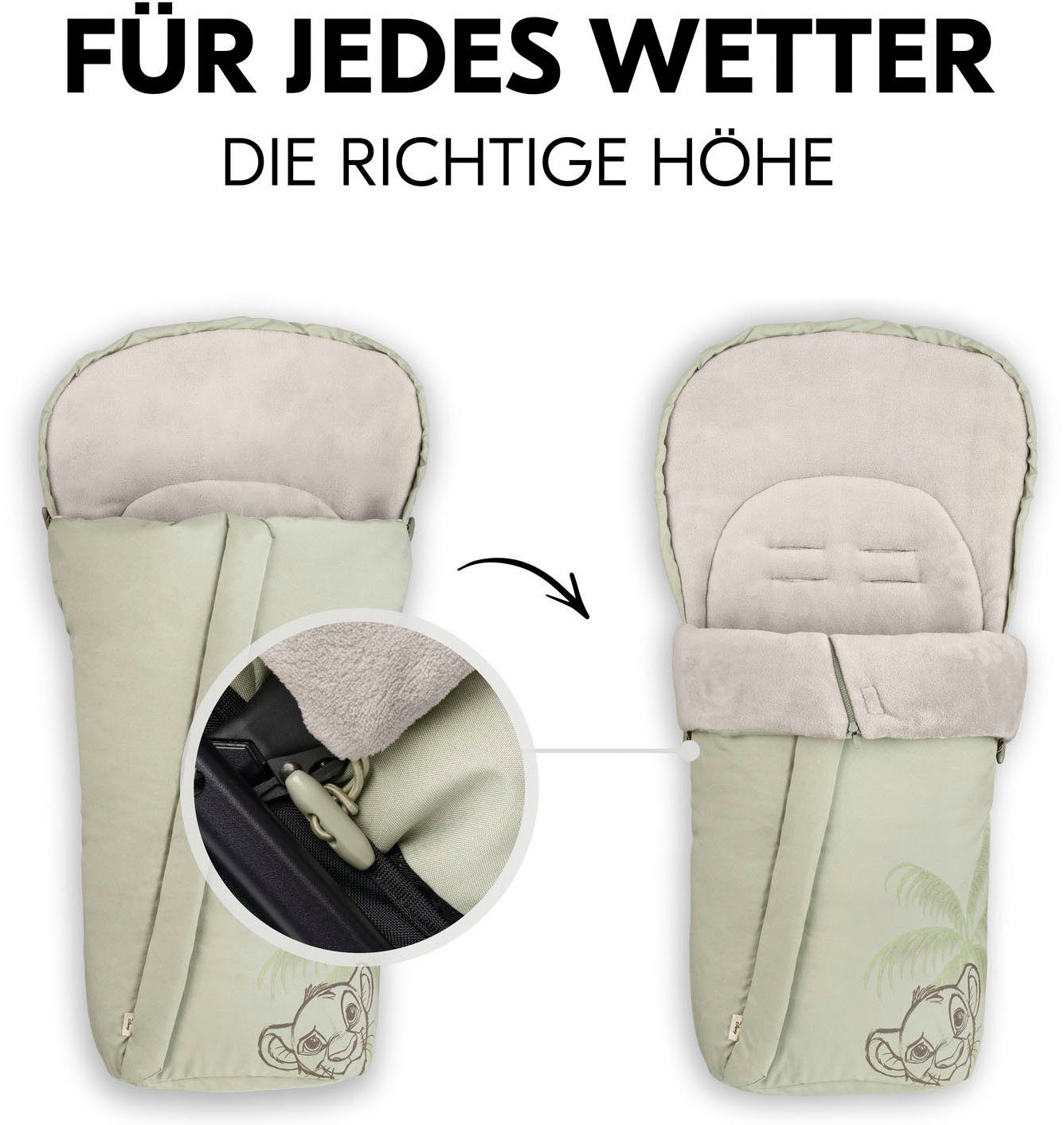 Hauck Voetenzak Kinderwagen voetenzak, Simba olijf