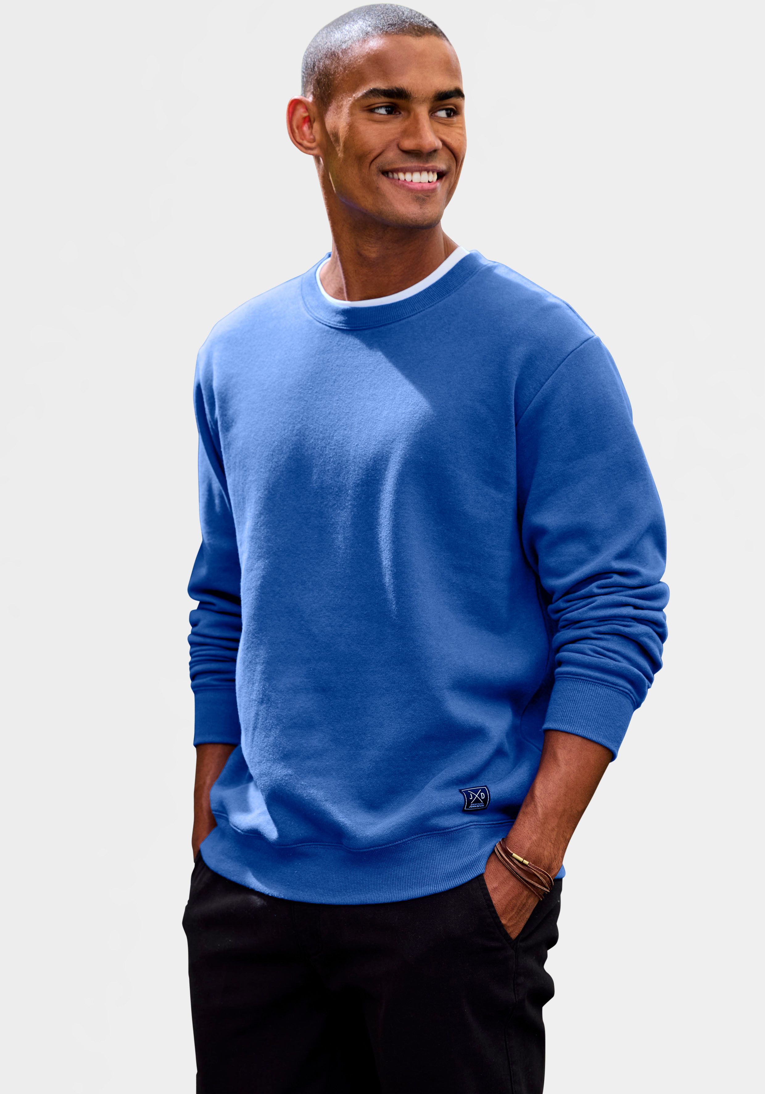 John Devin Sweatshirt Lange mouwen, sweatshirt met ronde hals, katoenmix