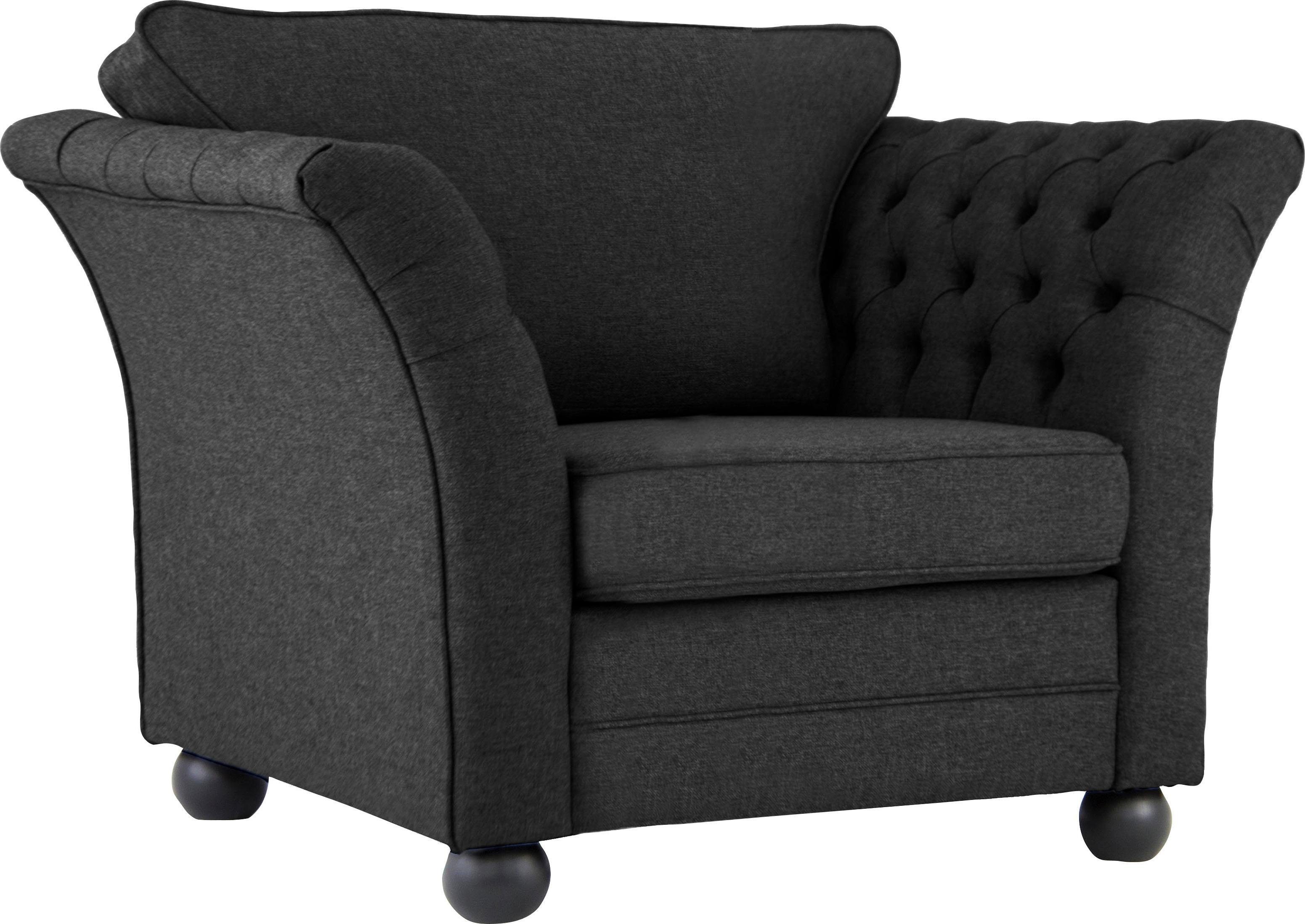 Home affaire Fauteuil Pajero met capitonnage aan binnenkant van de armleuning, opstaande naad