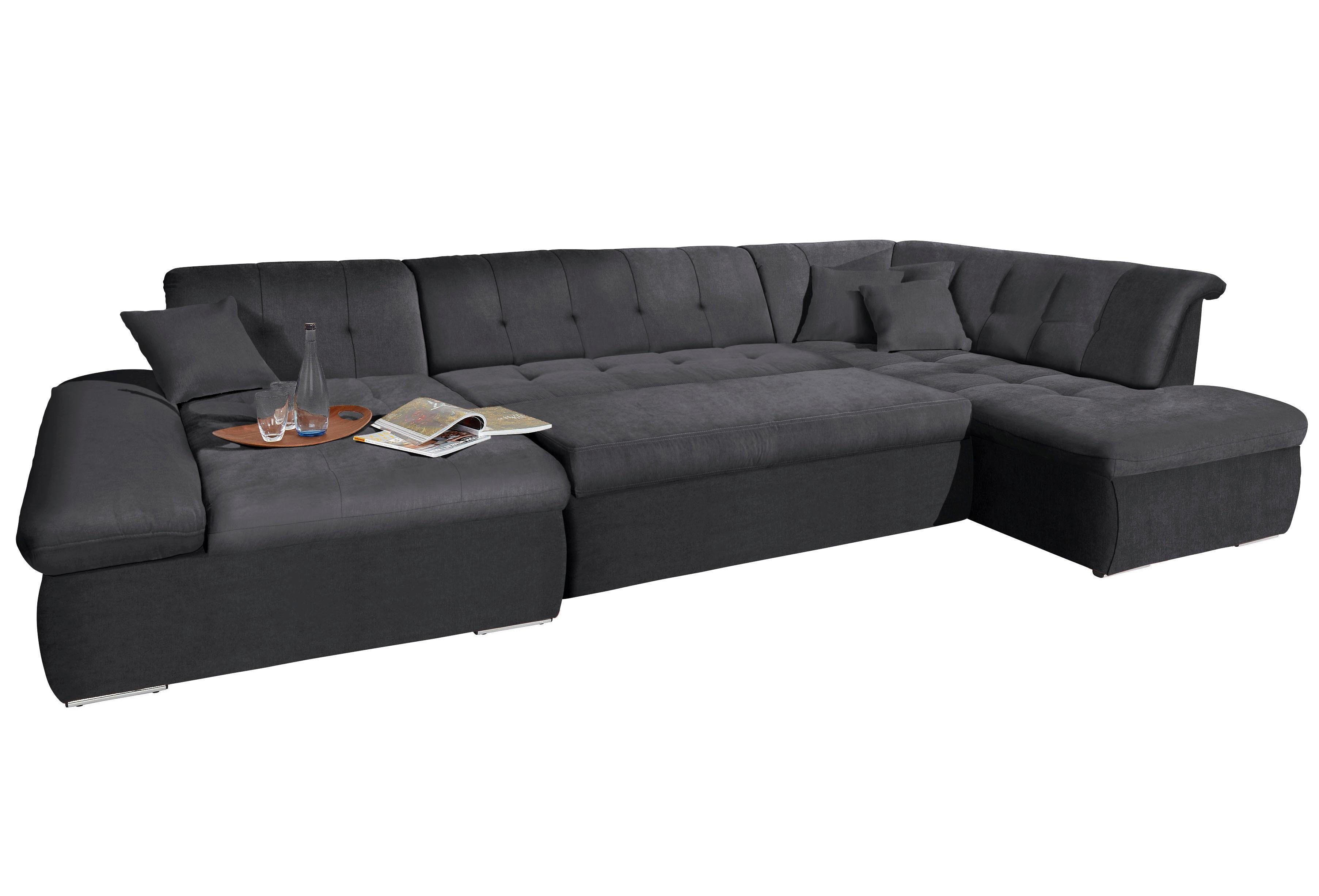 DOMO collection Zithoek NMoric in XXL-formaat, B/D/H: 353/216/80 cm, incl. decoratiekussen U-vorm