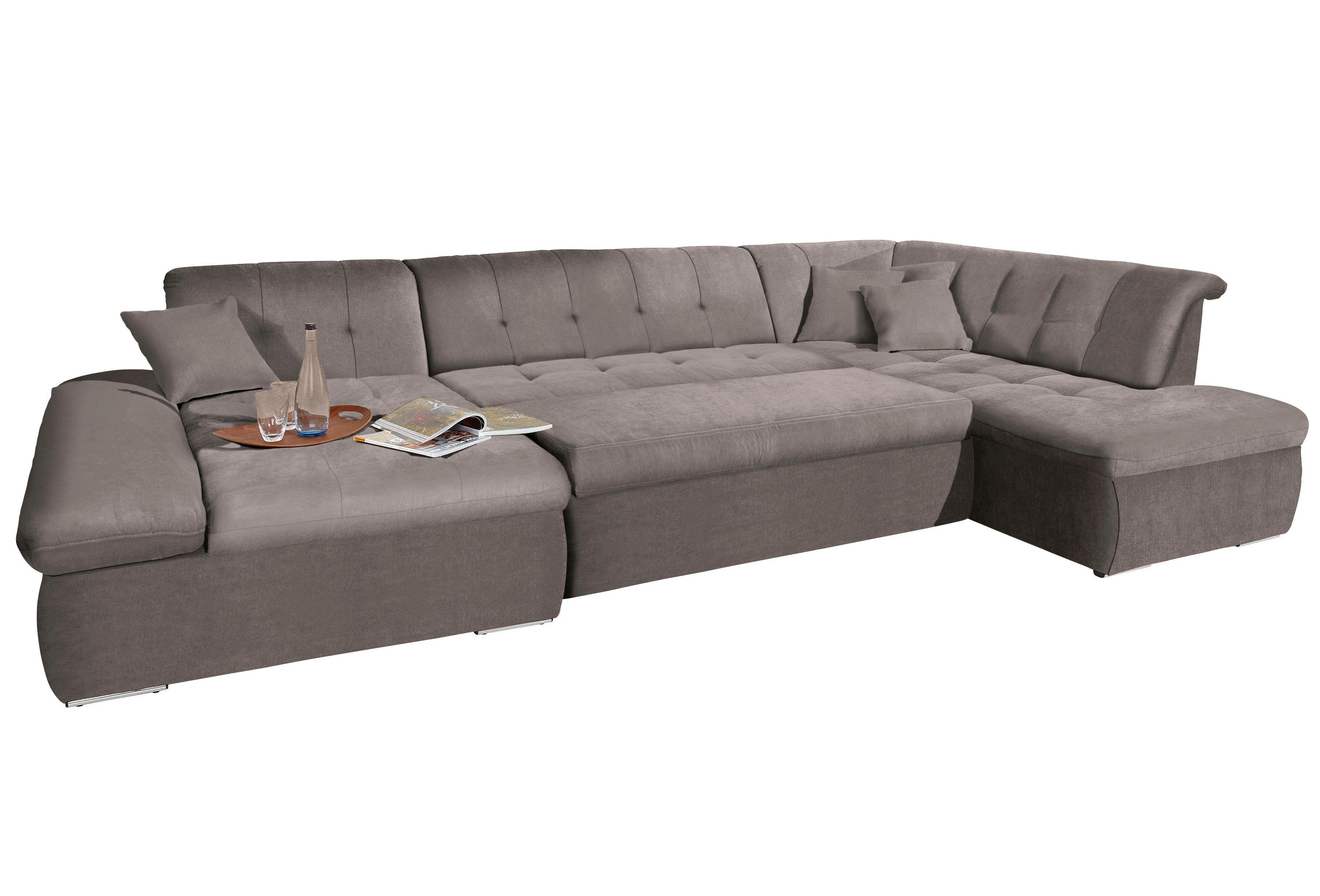 DOMO collection Zithoek NMoric in XXL-formaat, B/D/H: 353/216/80 cm, incl. decoratiekussen U-vorm