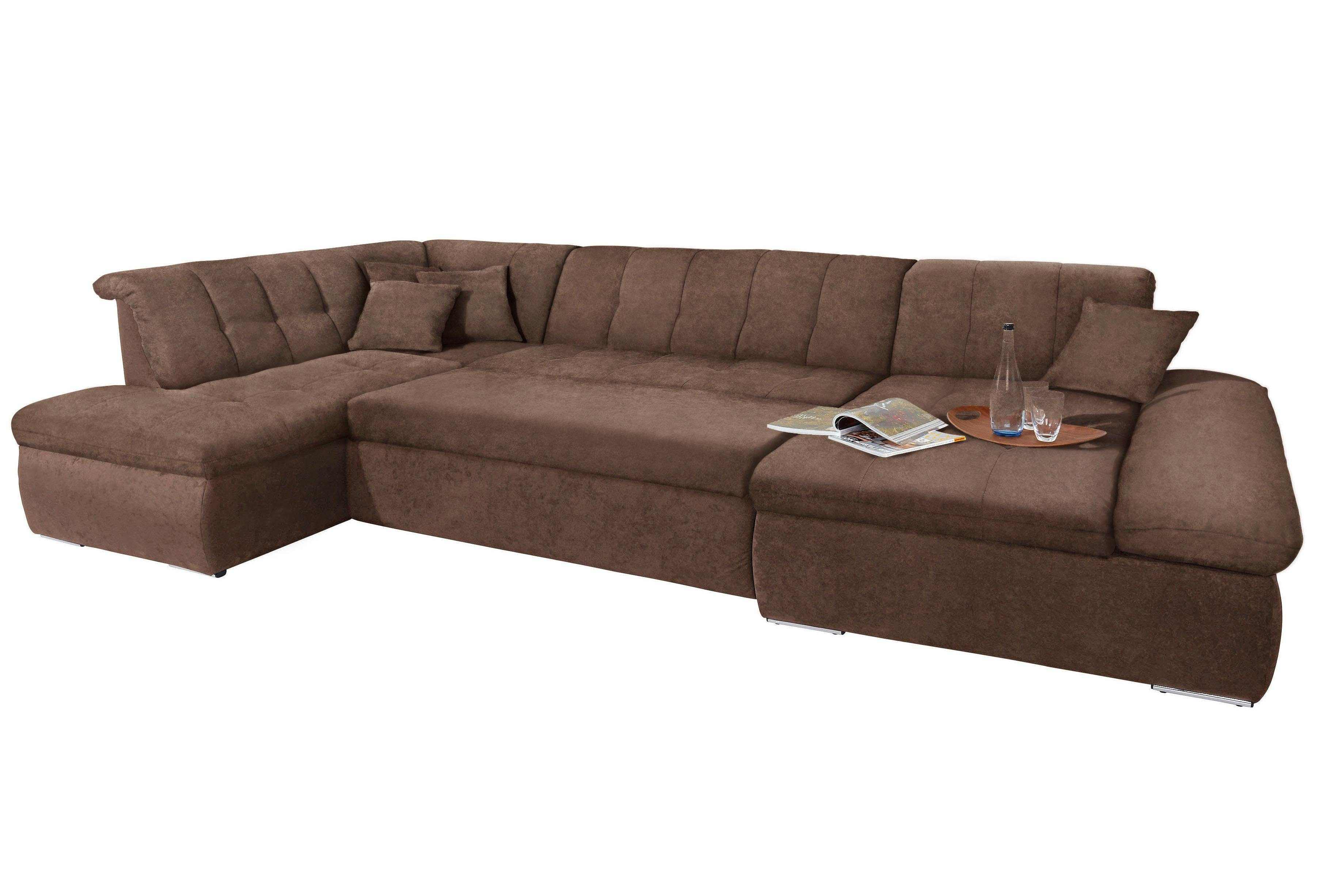 DOMO collection Zithoek NMoric in XXL-formaat, B/D/H: 353/216/80 cm, incl. decoratiekussen U-vorm