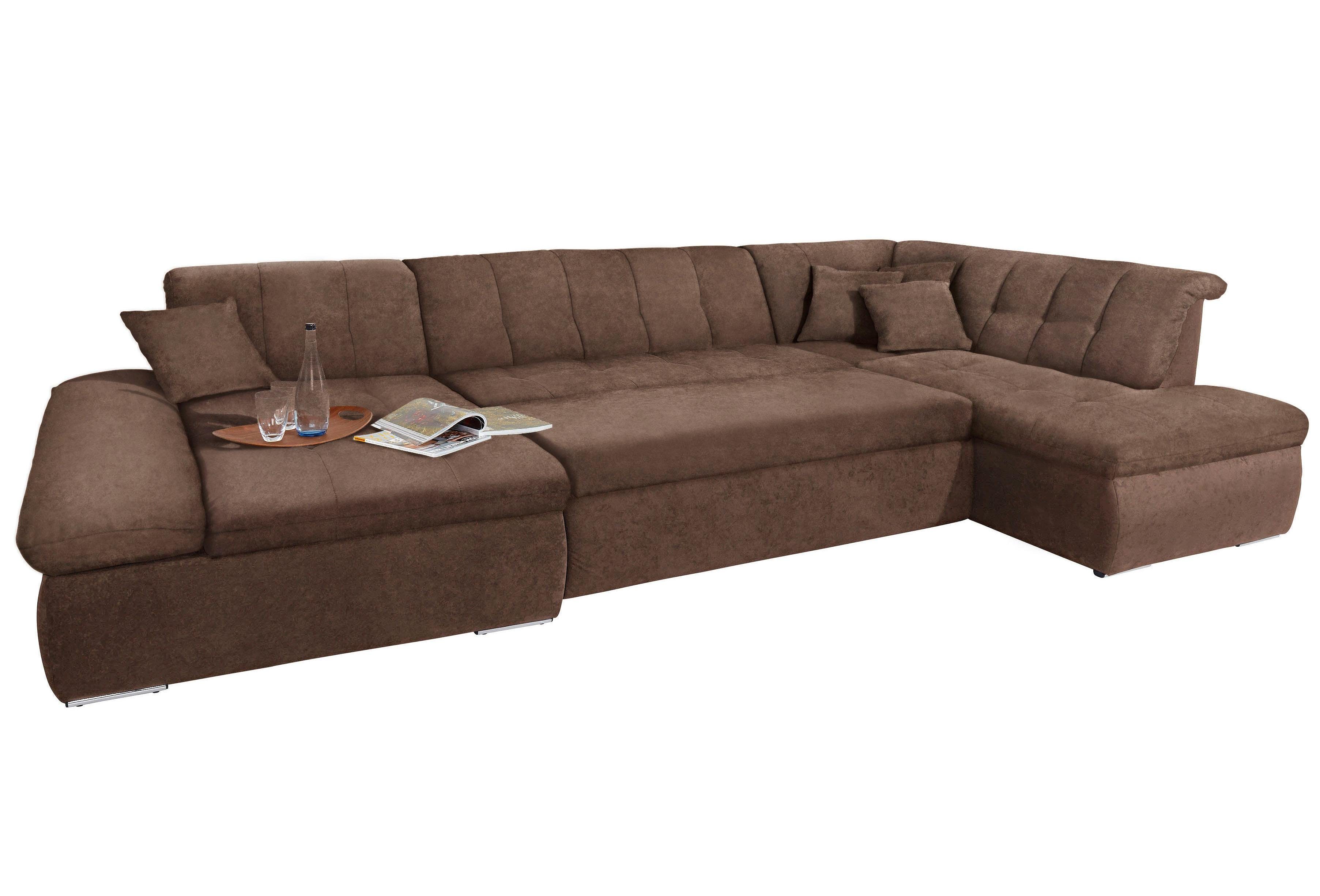 DOMO collection Zithoek NMoric in XXL-formaat, B/D/H: 353/216/80 cm, incl. decoratiekussen U-vorm