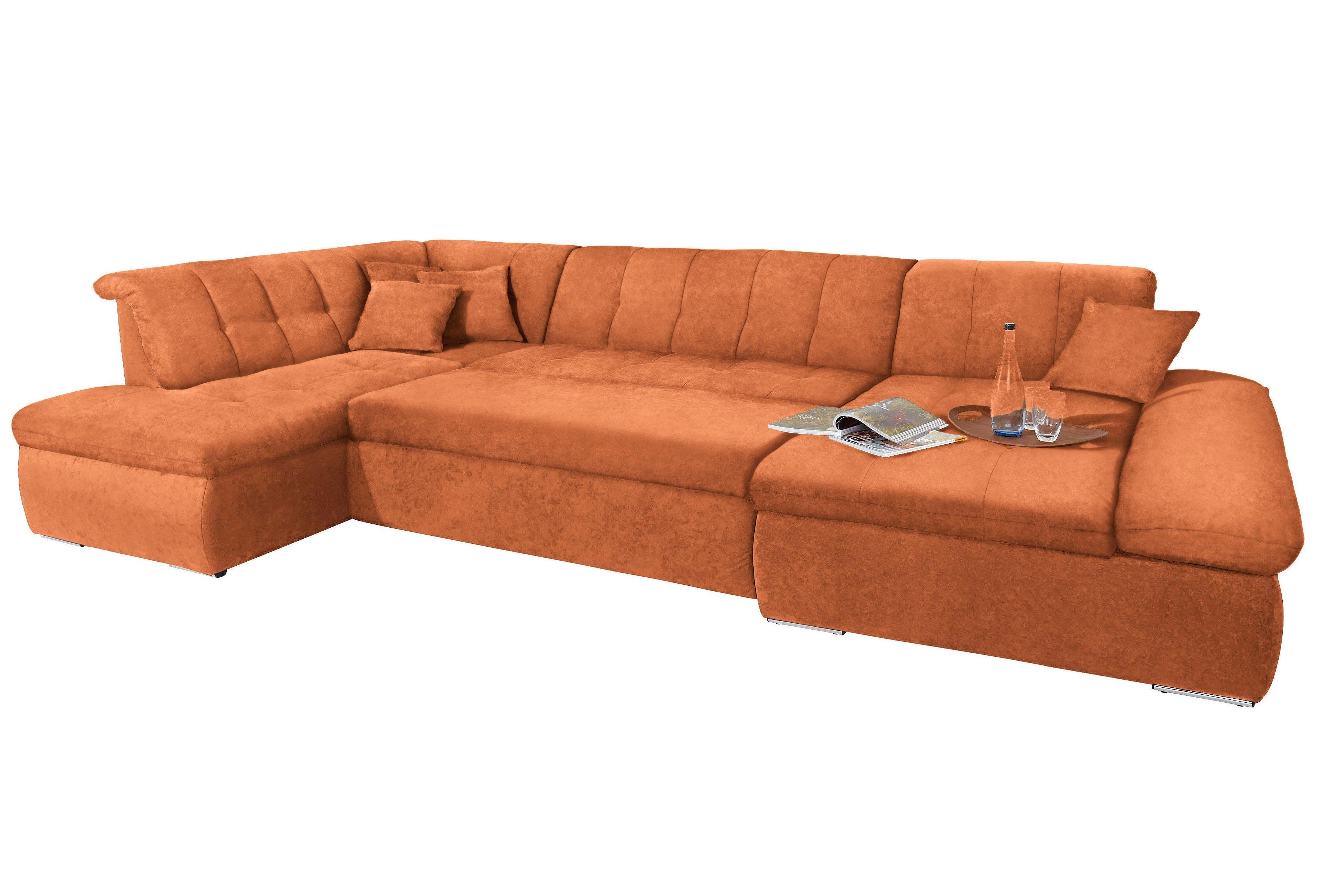 DOMO collection Zithoek NMoric in XXL-formaat, B/D/H: 353/216/80 cm, incl. decoratiekussen U-vorm