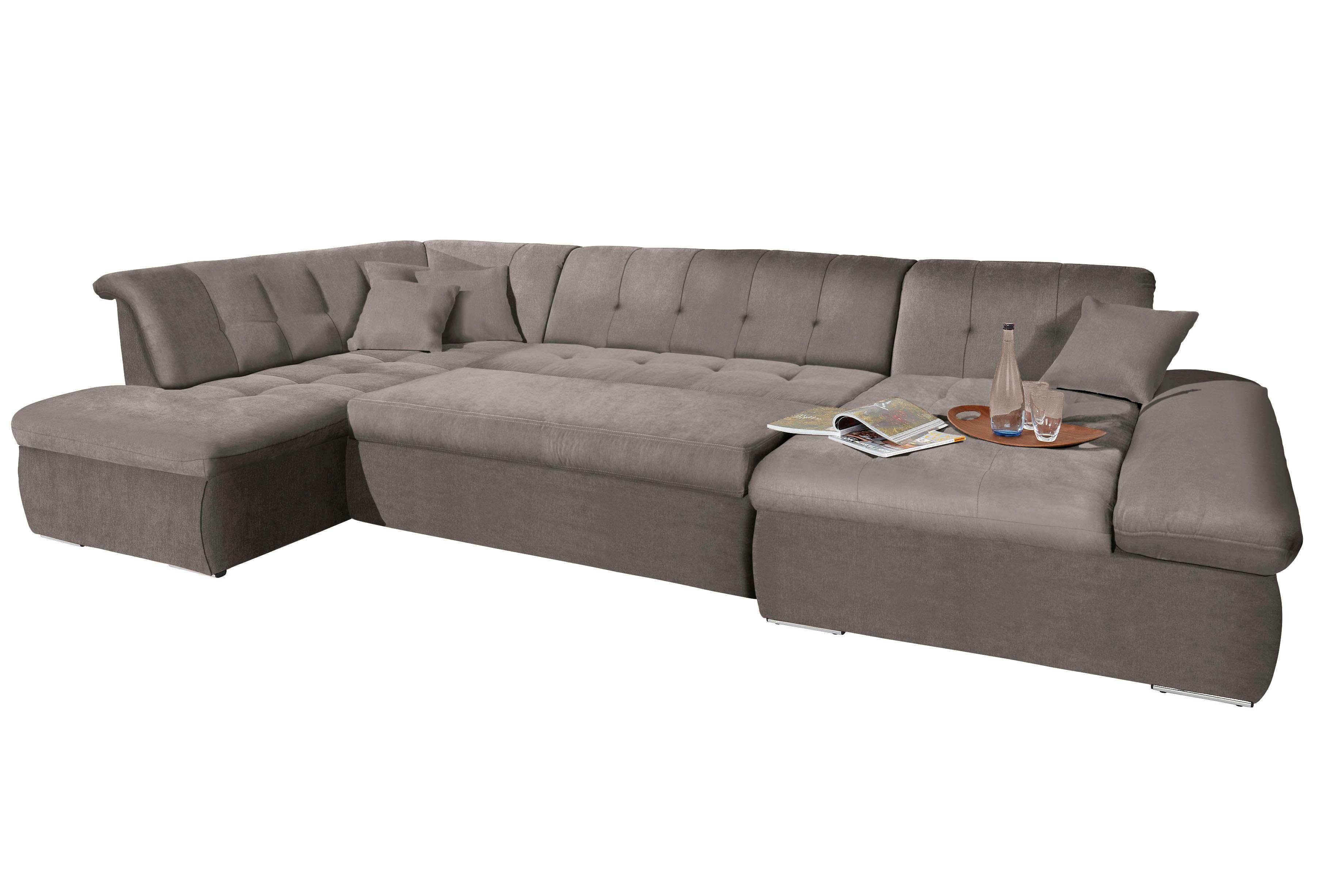 DOMO collection Zithoek NMoric in XXL-formaat, B/D/H: 353/216/80 cm, incl. decoratiekussen U-vorm