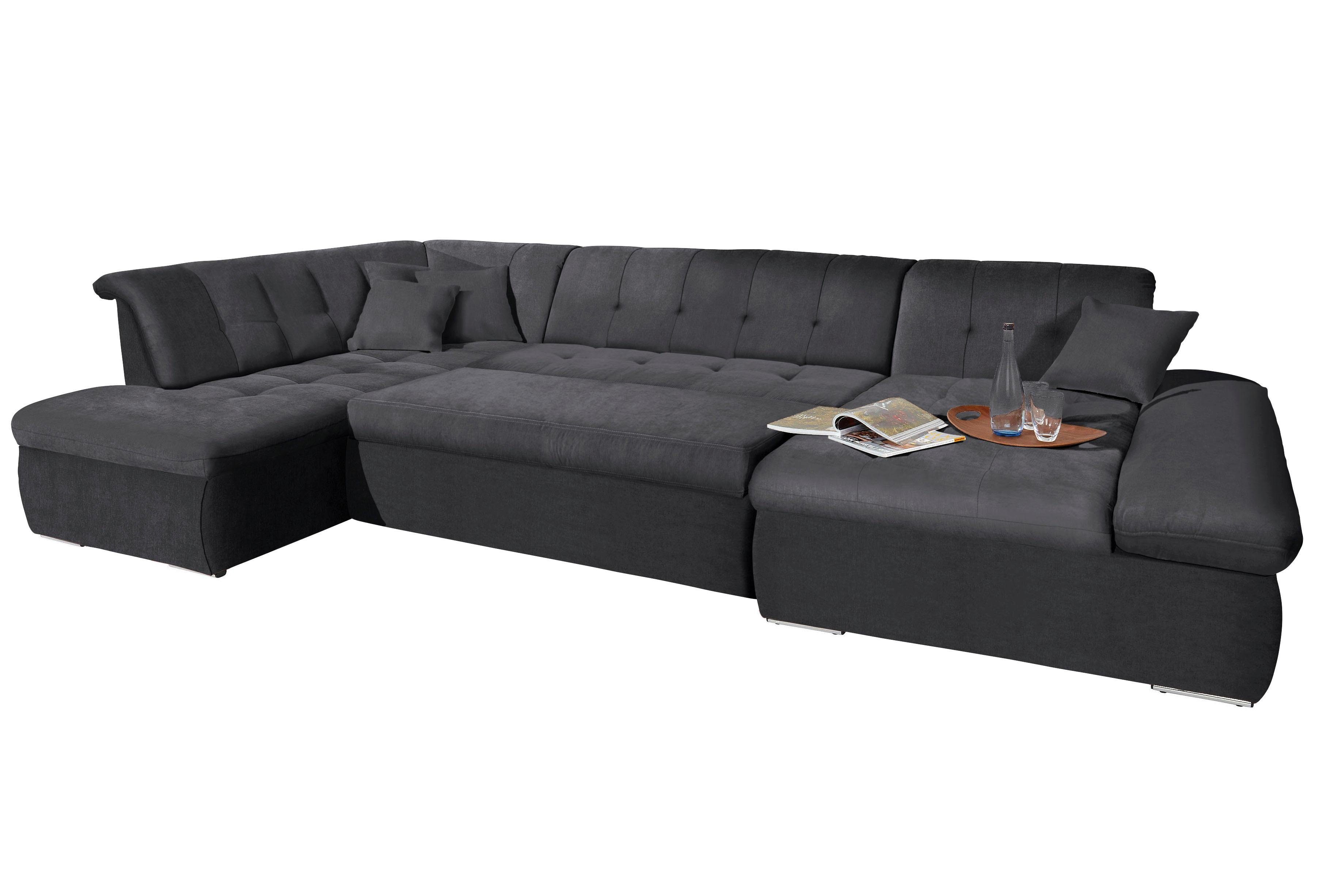 DOMO collection Zithoek NMoric in XXL-formaat, B/D/H: 353/216/80 cm, incl. decoratiekussen U-vorm