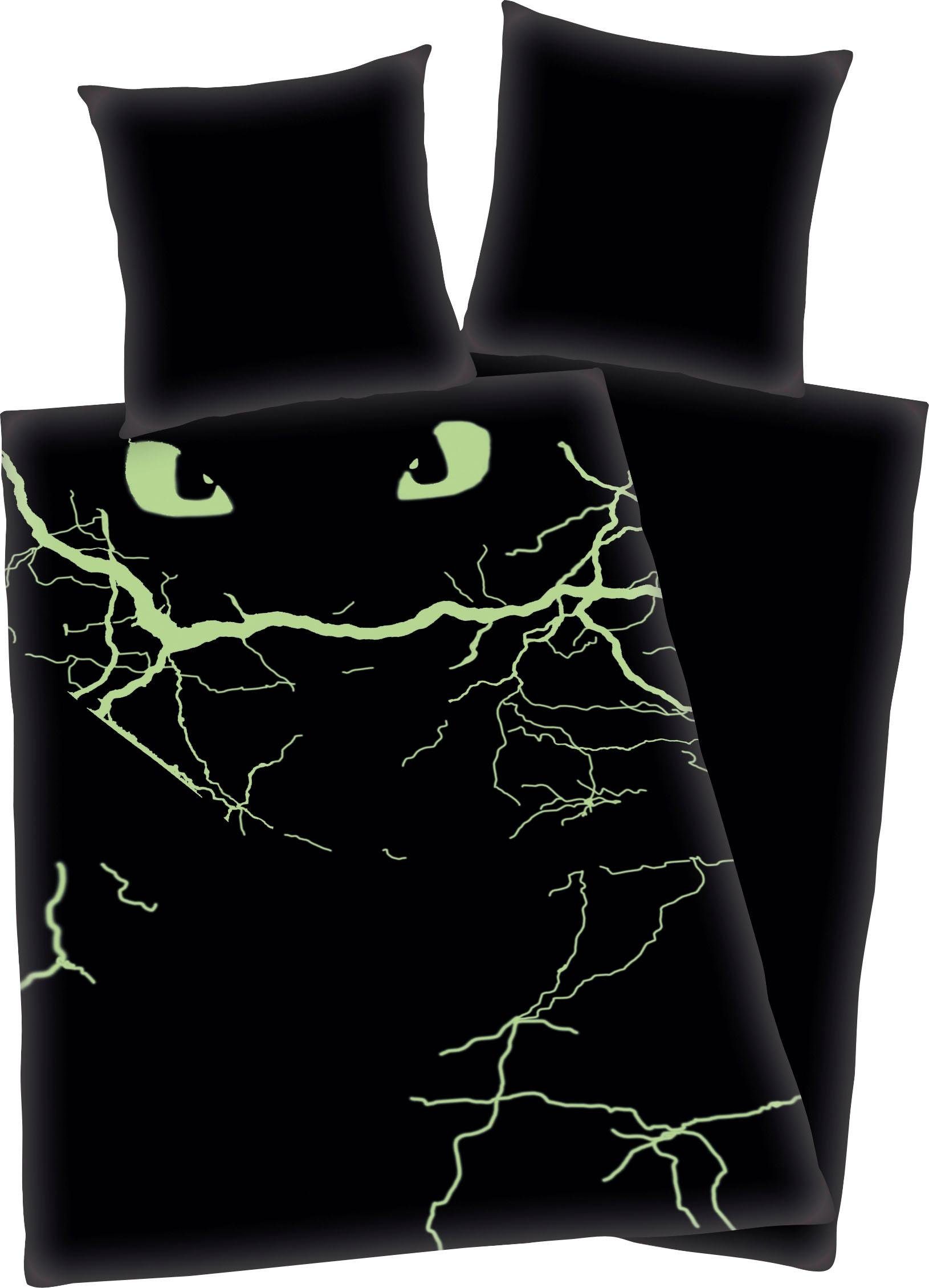 Kinderovertrekset Dragons avontuur met glow in the dark effect (2-delig)