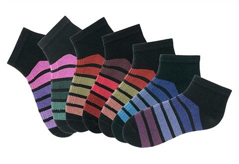 H.I.S Sneakersokken met kleurrijke horizontale strepen (set, 7 paar)
