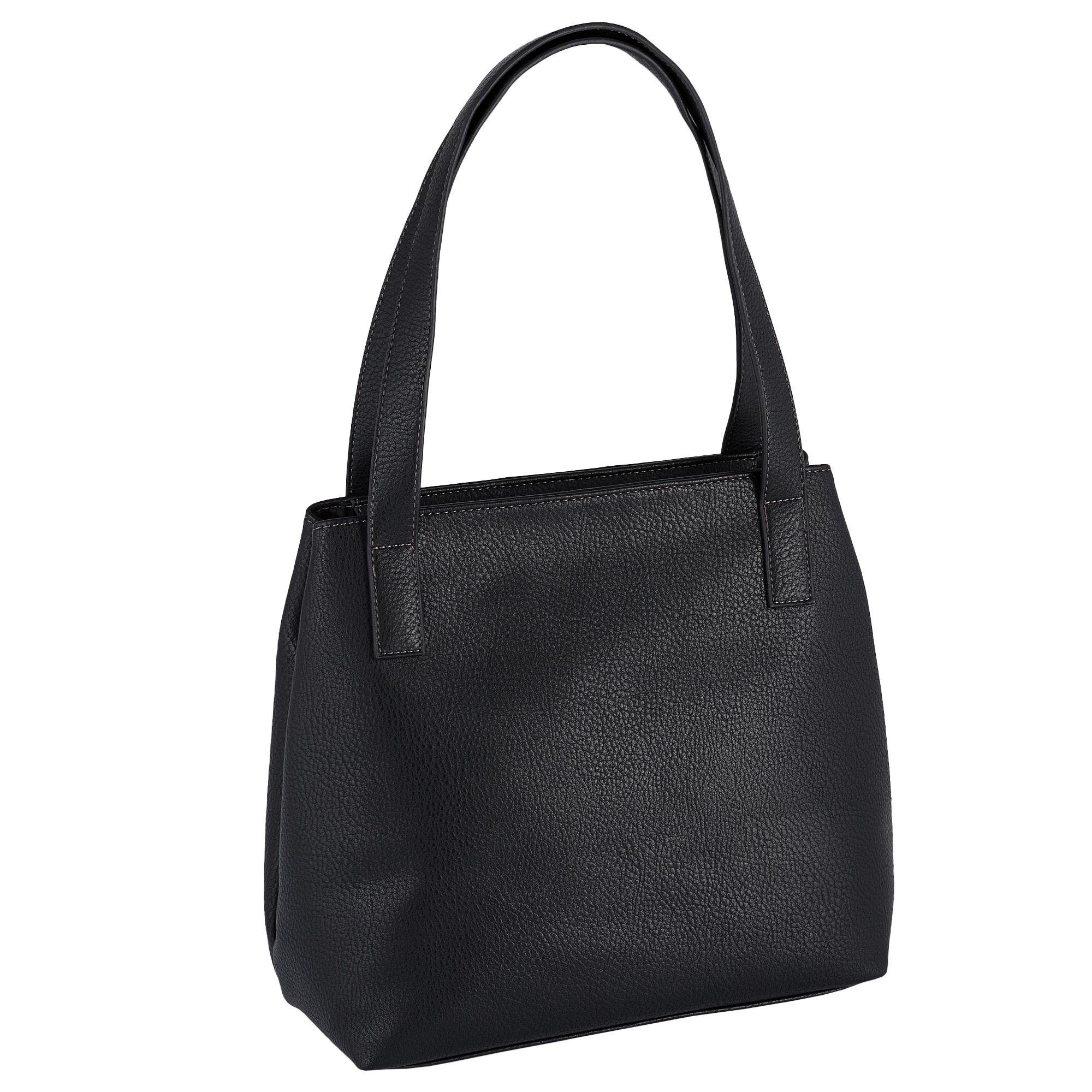 Tom Tailor Shopper MIRI ZIP van gripvast imitatieleer met praktische platte handgrepen