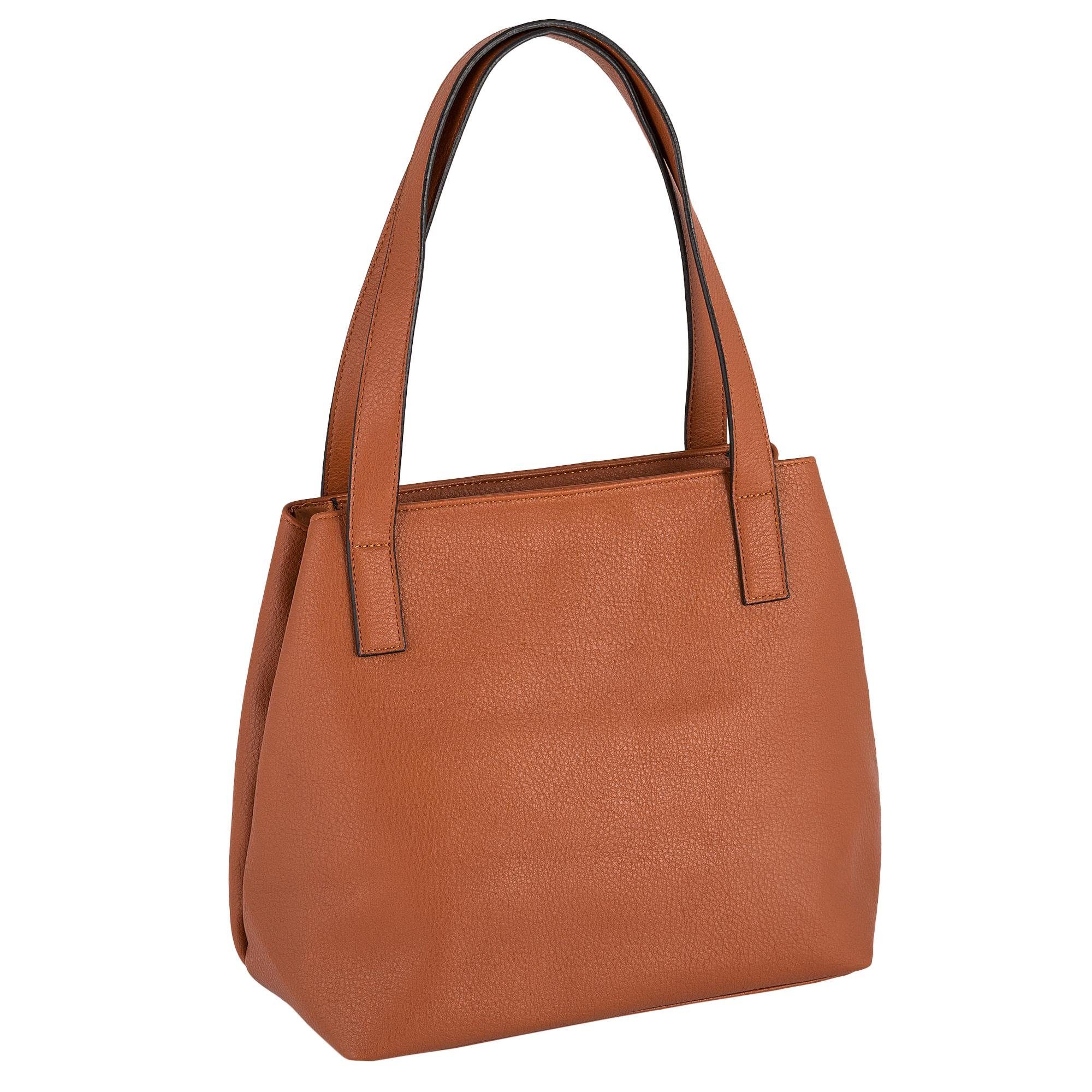 Tom Tailor Shopper MIRI ZIP van gripvast imitatieleer met praktische platte handgrepen