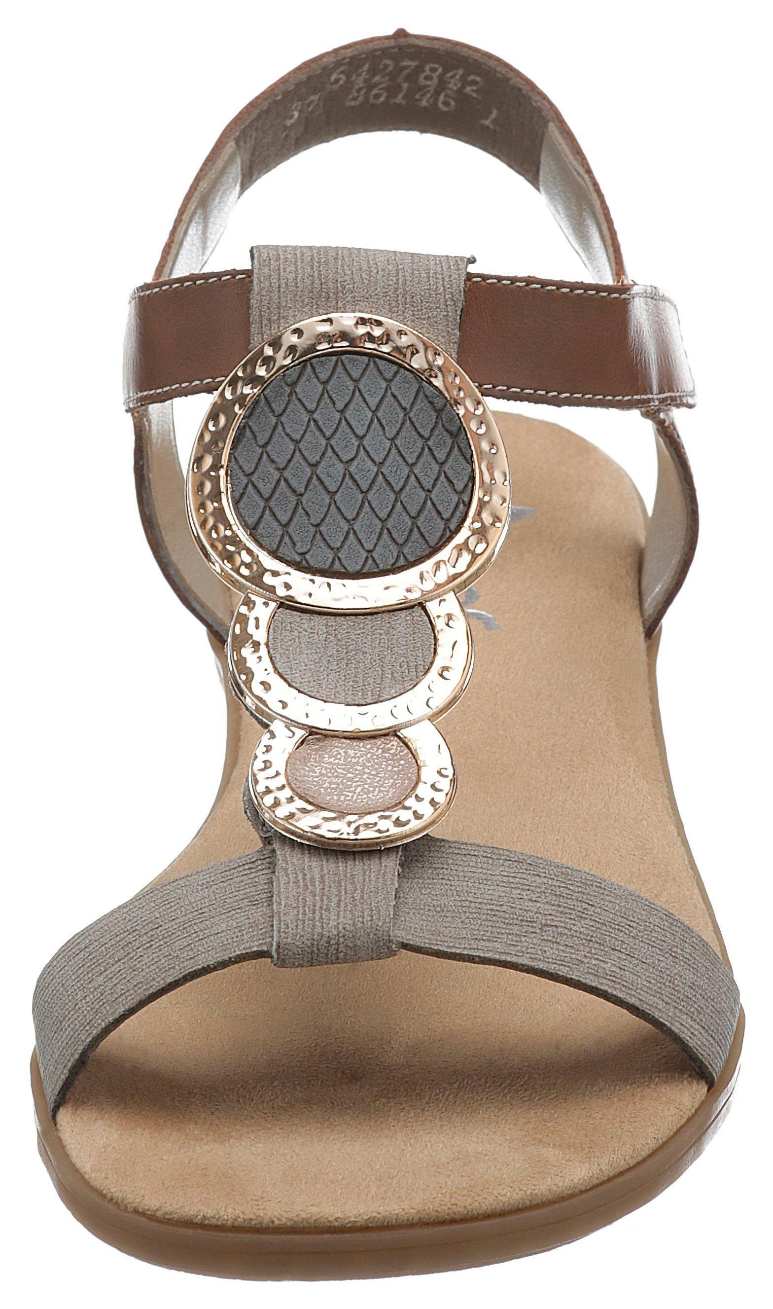Rieker Sandalen zomerschoen, sandaal, blokhak, met trendy decoratief element