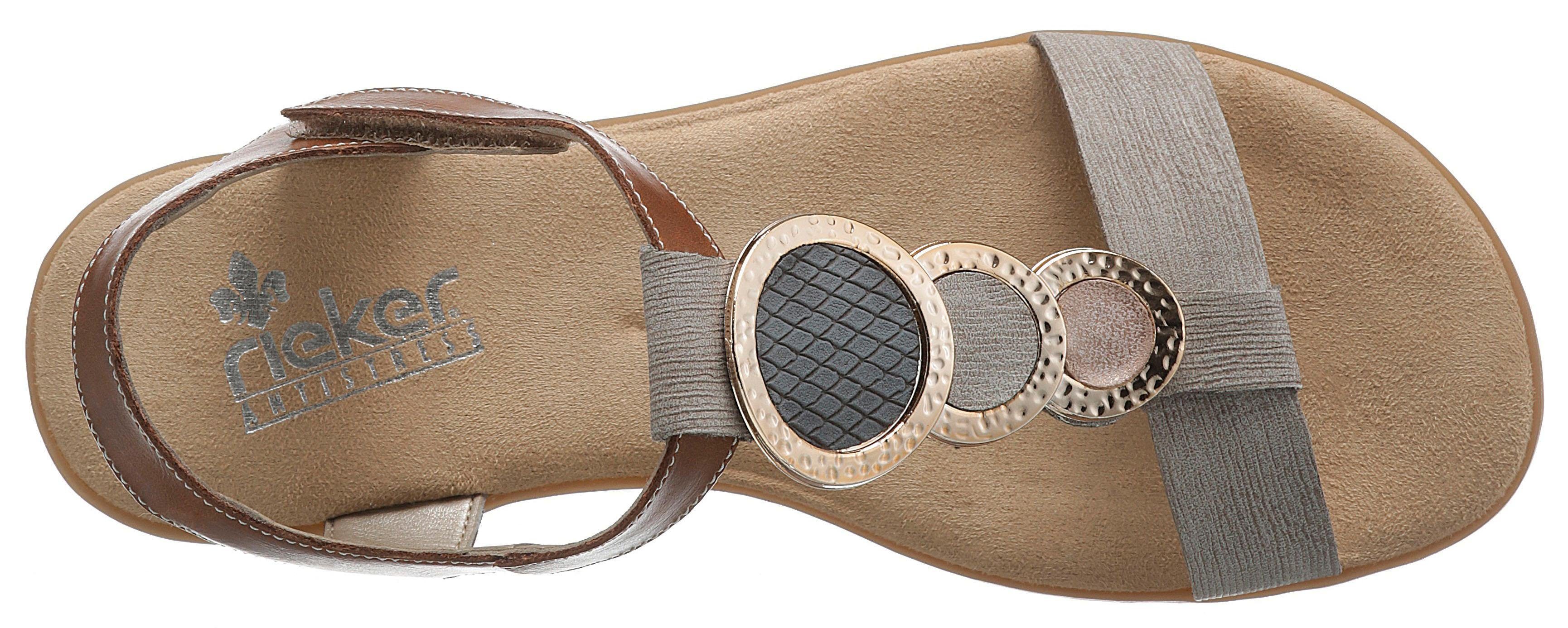 Rieker Sandalen zomerschoen, sandaal, blokhak, met trendy decoratief element