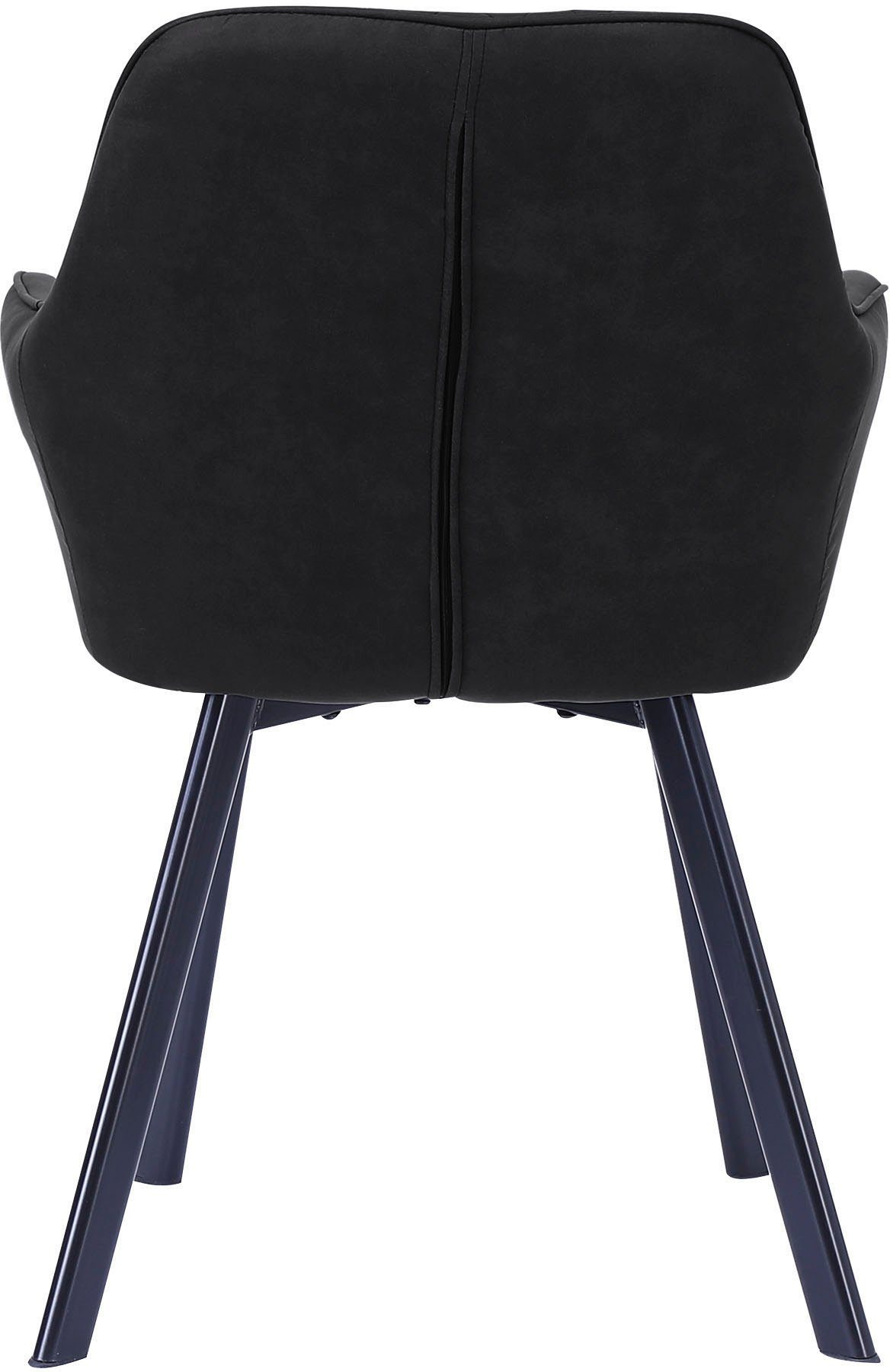 SalesFever Stoel met armleuningen Rugleuning met ruitstiksel (set, 2 stuks)