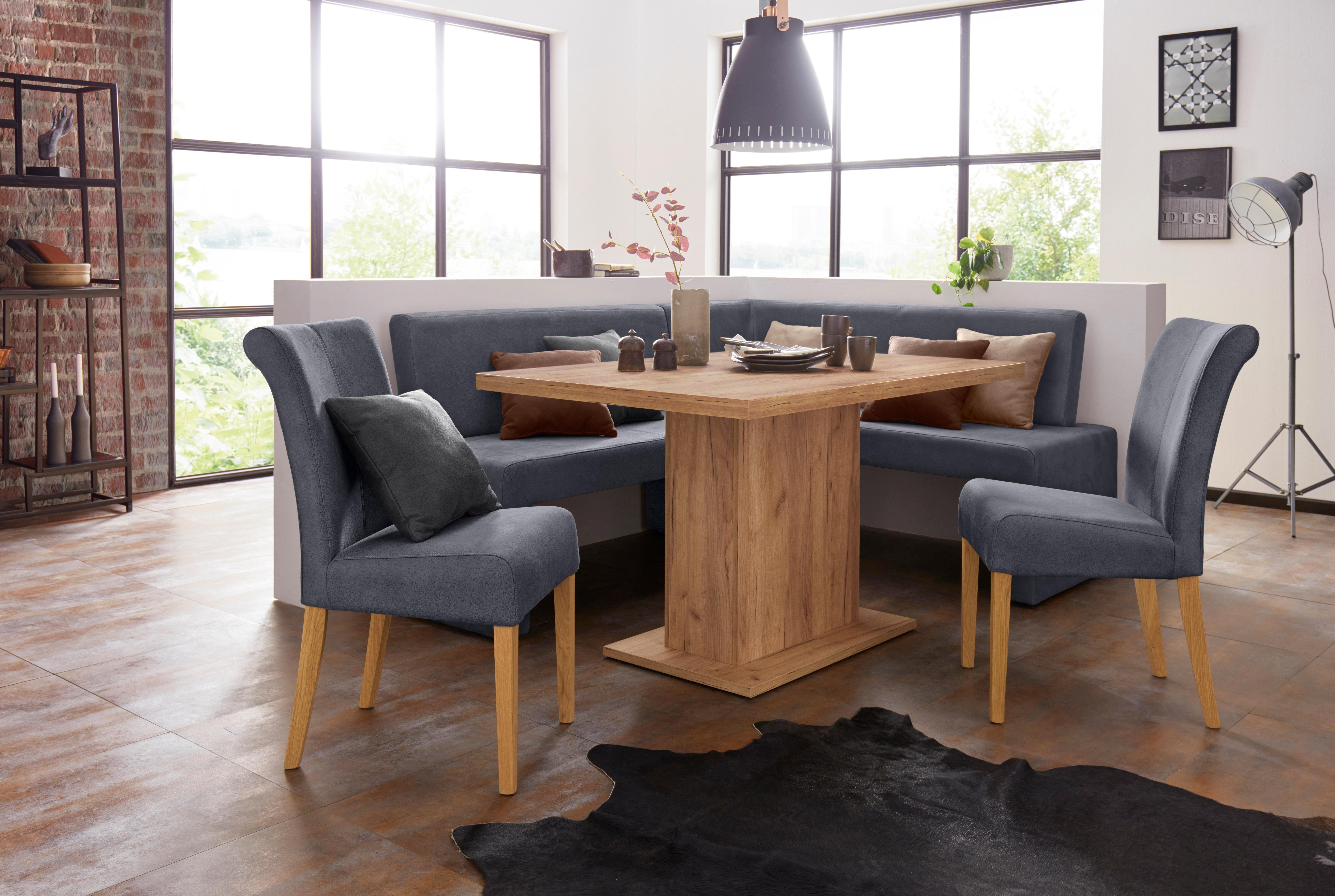 Home affaire Stoel met 4 poten Barcelona Stoelpoten van massief hout, zacht verdikte zitting en rugleuning (set, 2 stuks)