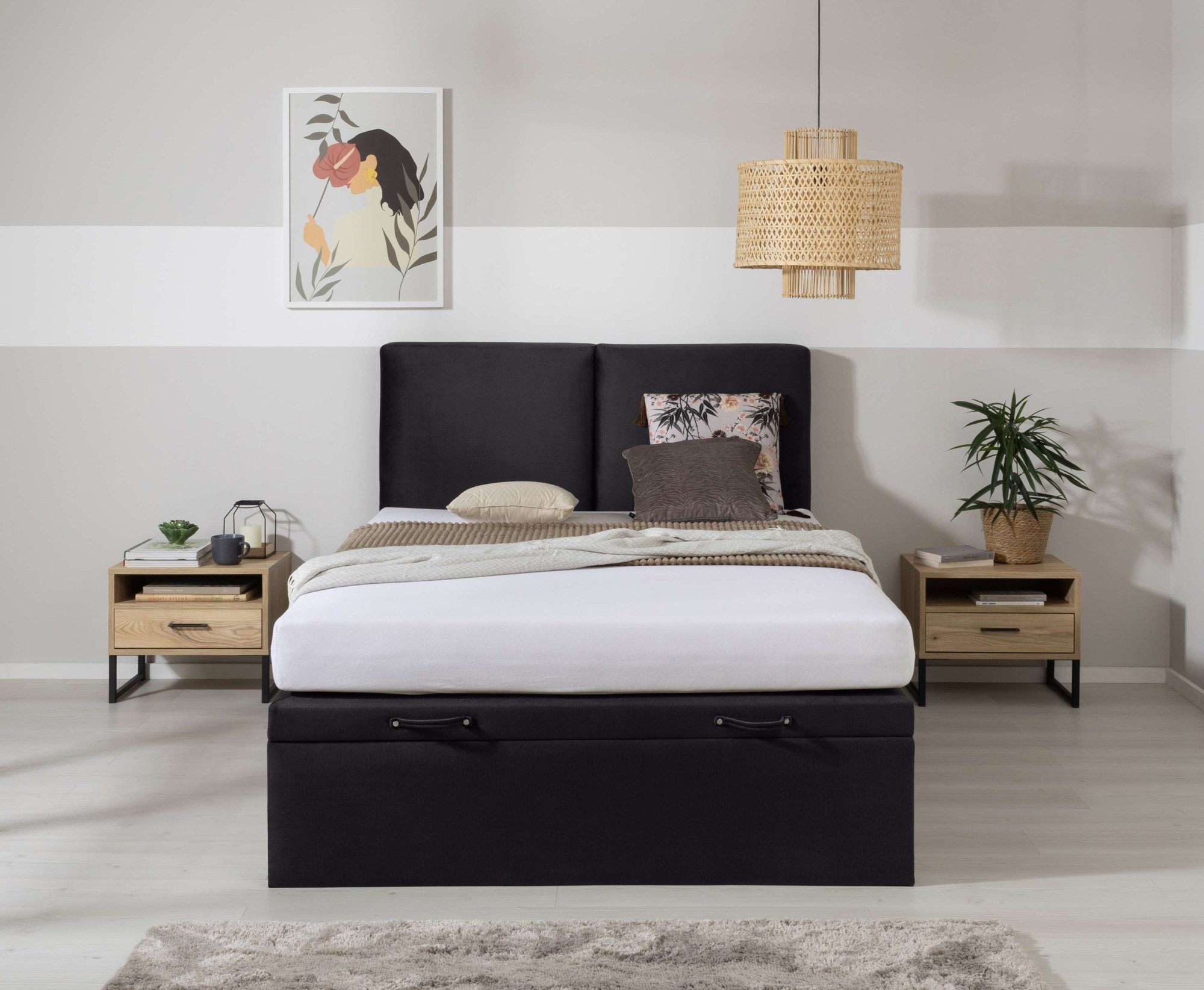 Places of Style Gestoffeerd bed Barete optioneel met matras