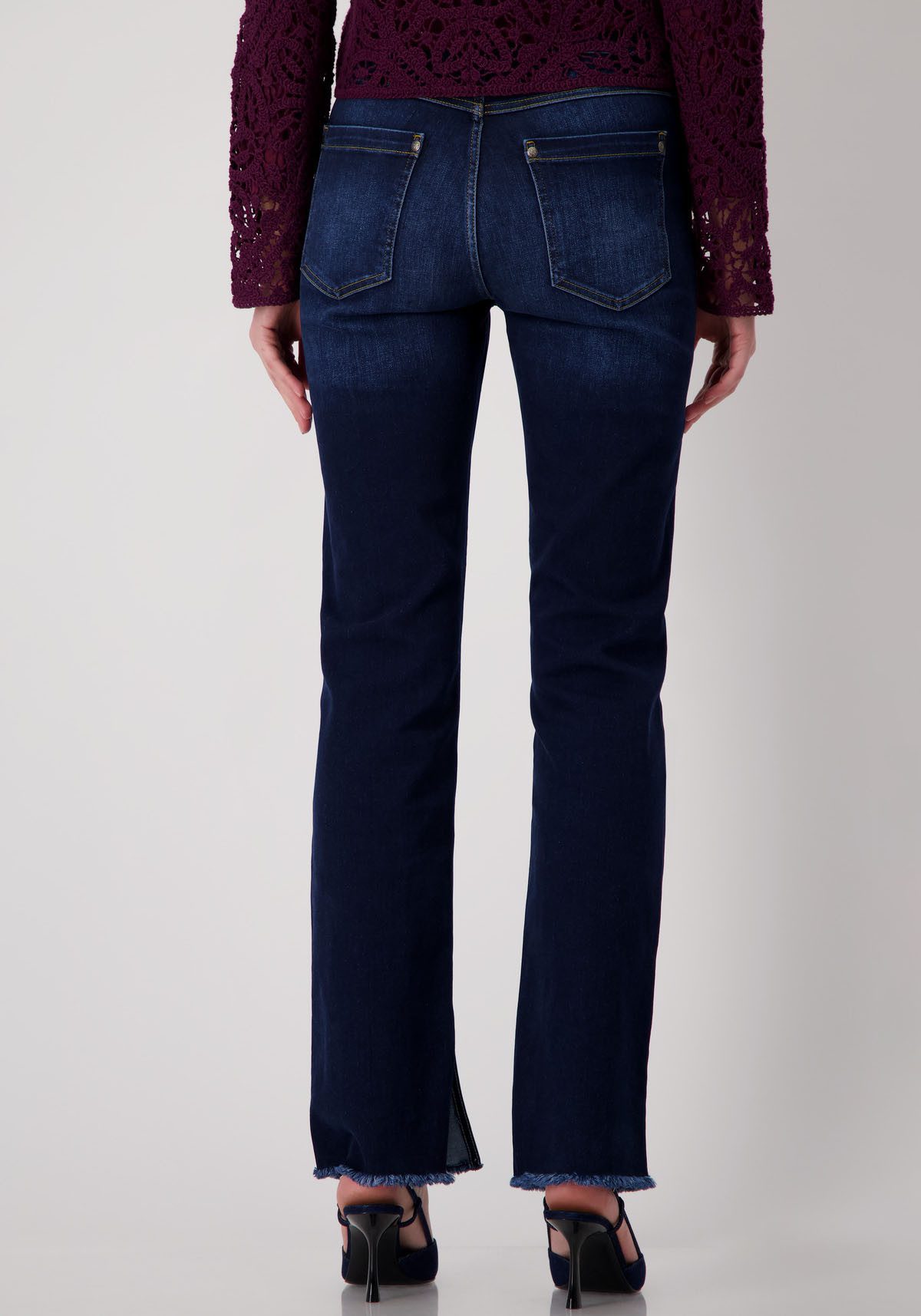 Monari Bootcut jeans met opgestikte zakken