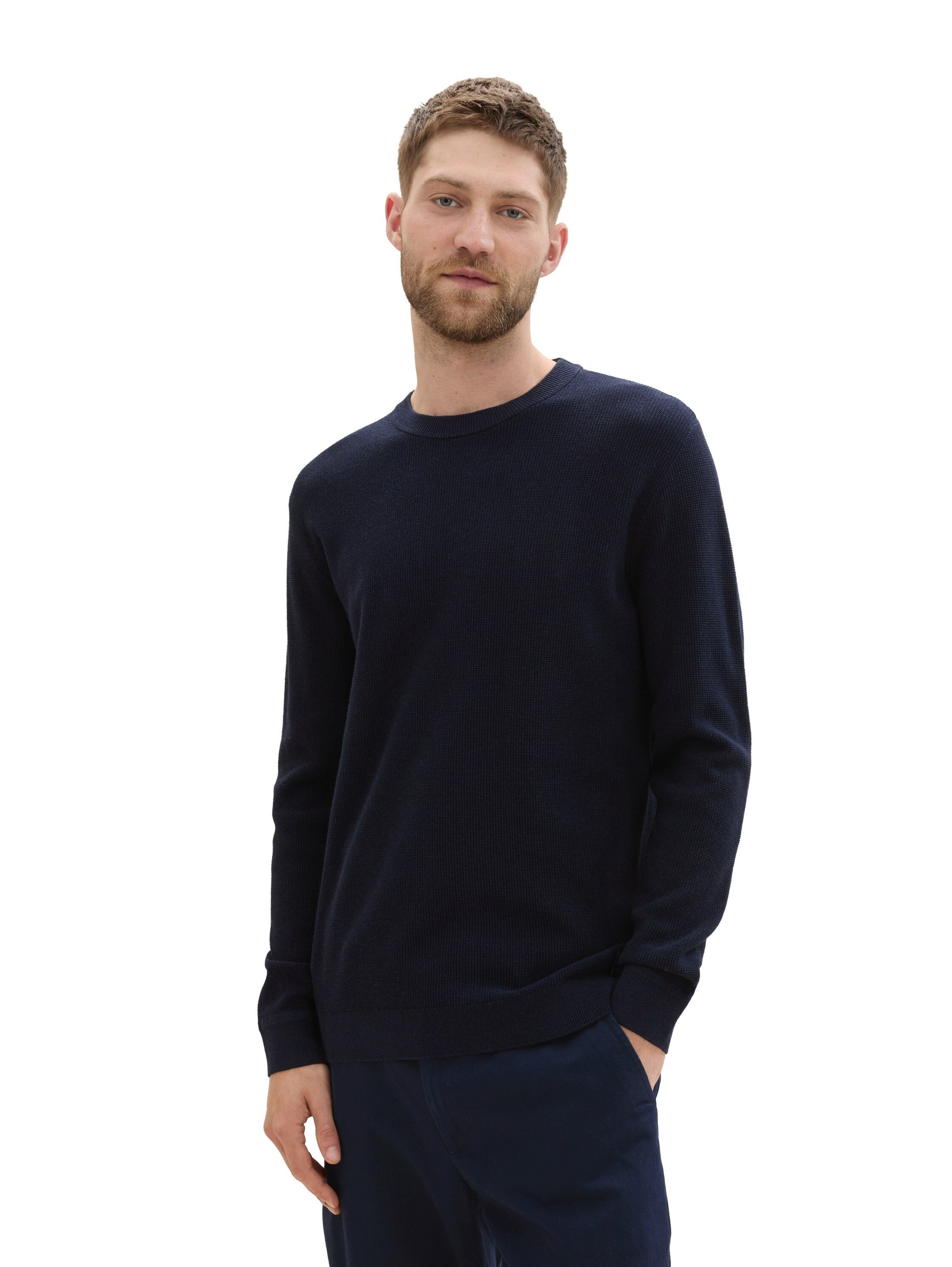Tom Tailor Trui met ronde hals met een ronde hals heren pullovers maat S blauw