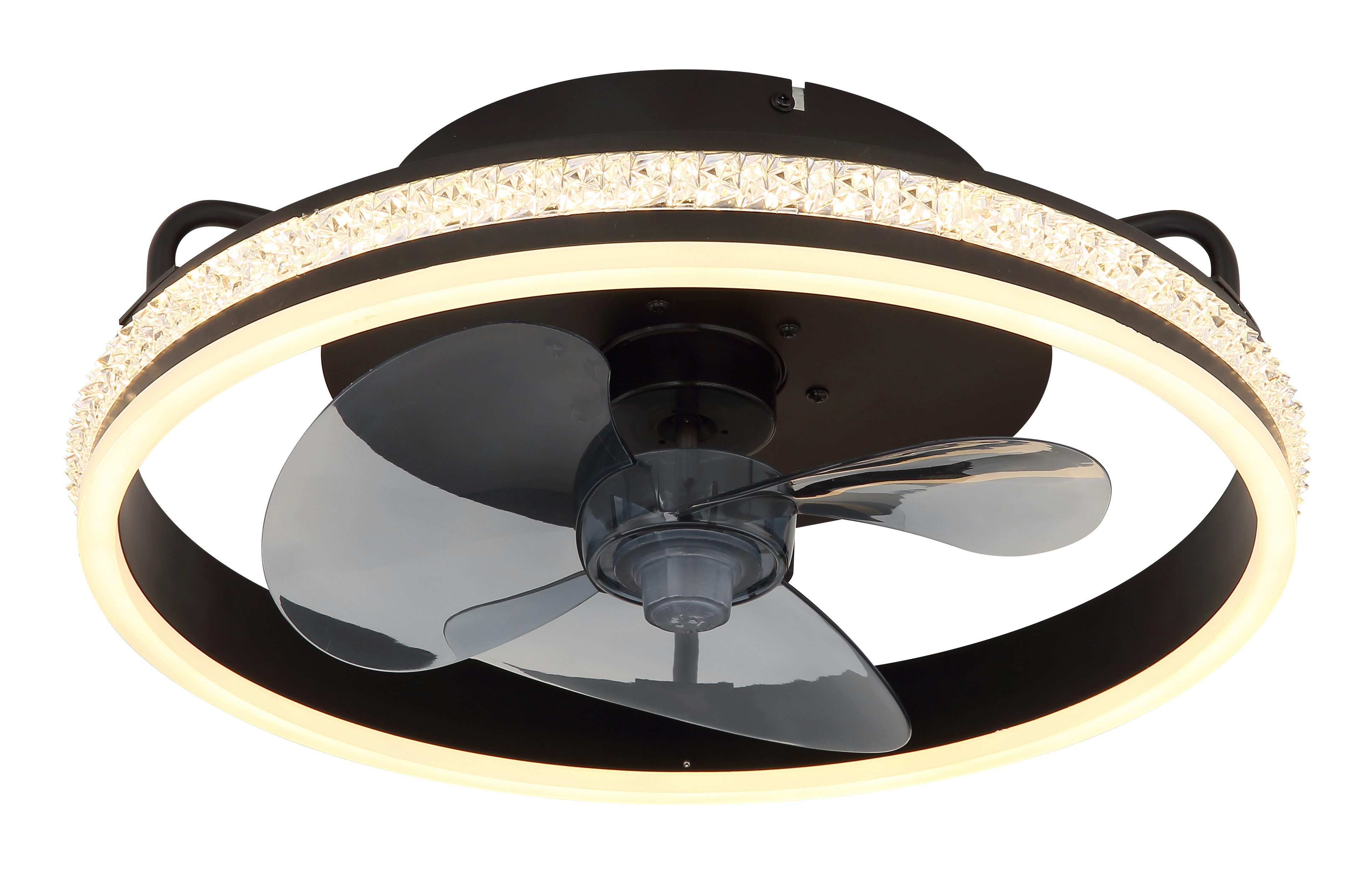 Globo Lightning Plafondlamp Cataleya Plafondventilator metaal zwart mat, LED (1 stuk)