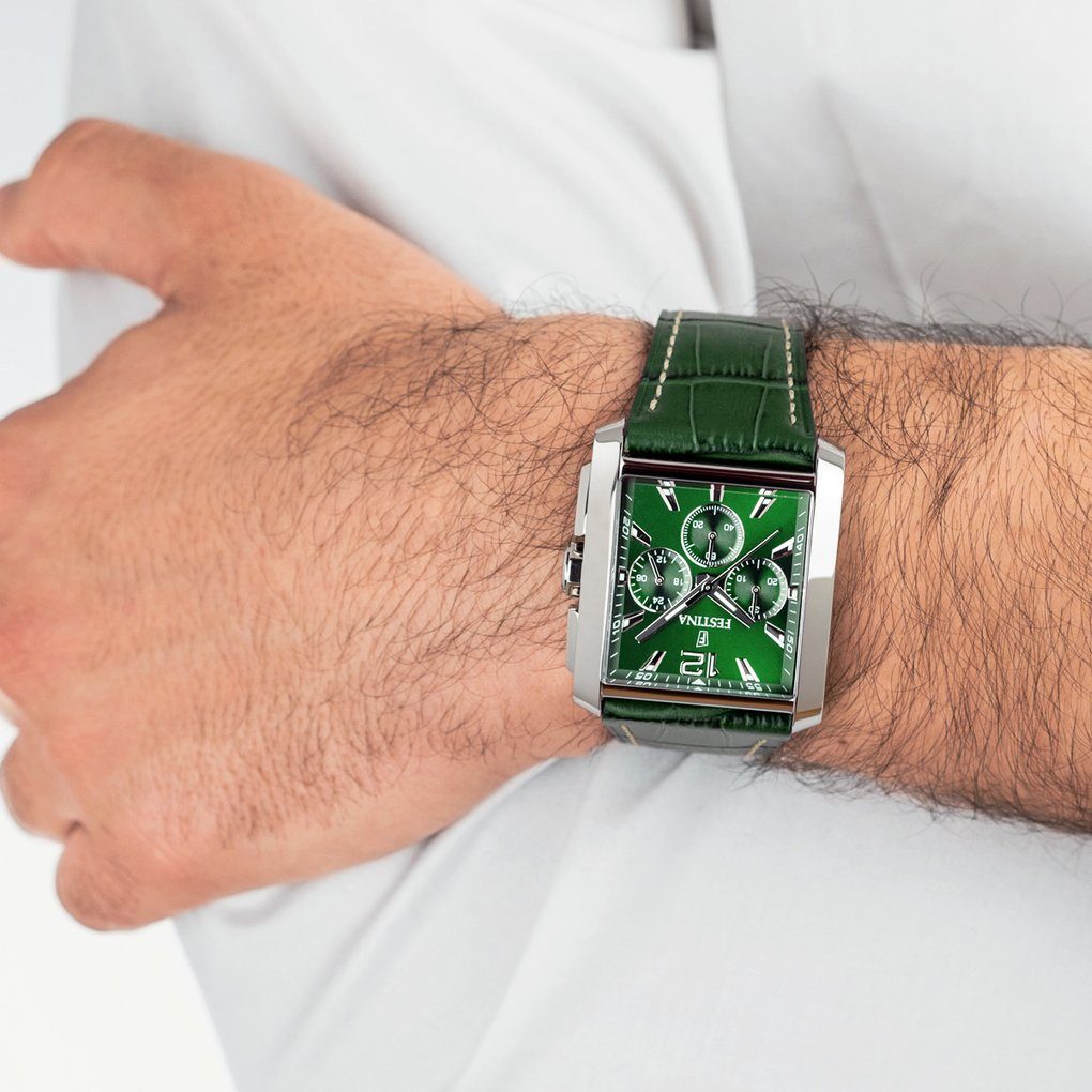 Festina Chronograaf F20635/1 Horloge, quartzhorloge, herenhorloge, stopwatchfunctie, stalen armband