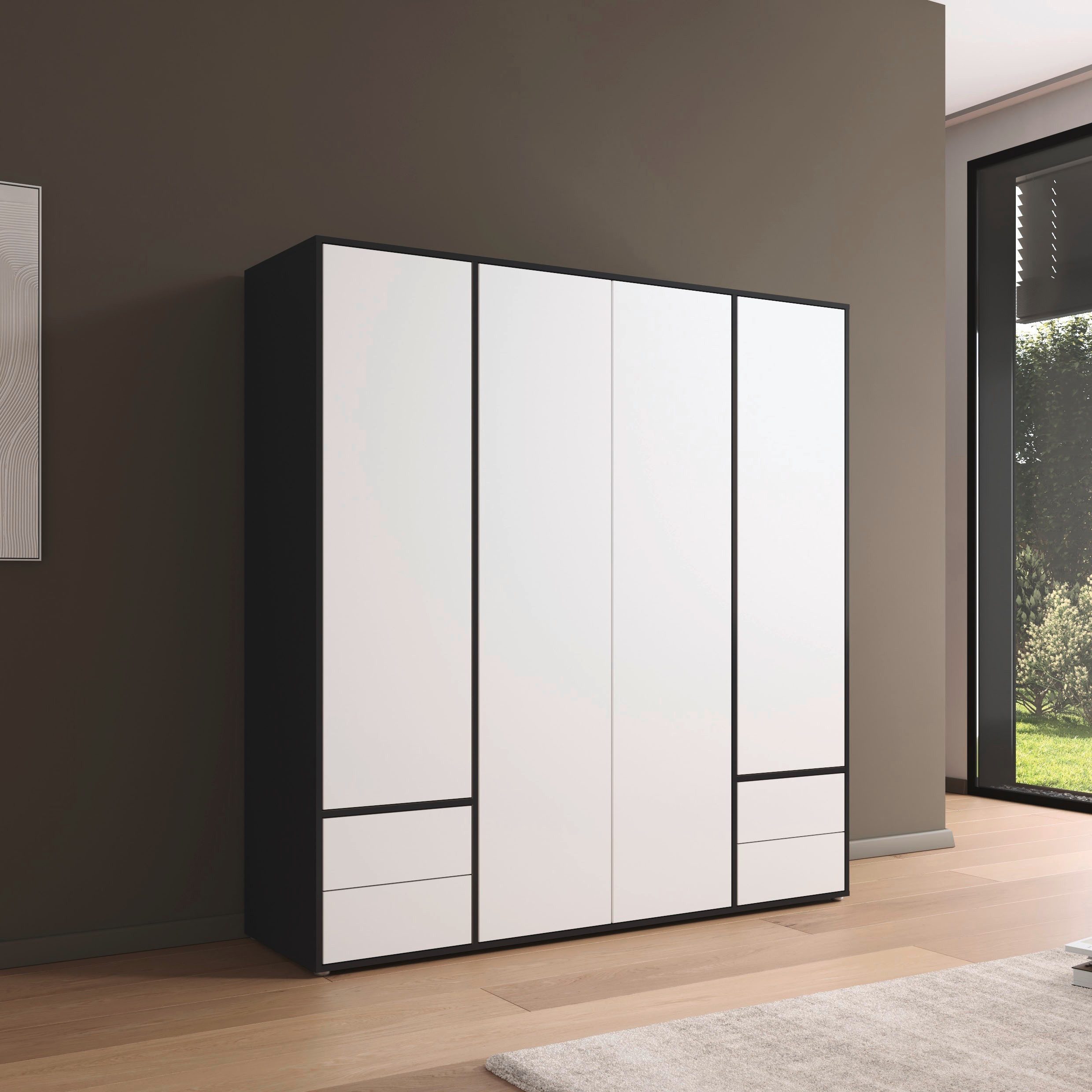 rauch Draaideurkast Kledingkast Kast Garderobe Wasmand NABILA veel Opbergruimte met 2 lades en push-to-open functie topseller made in germany