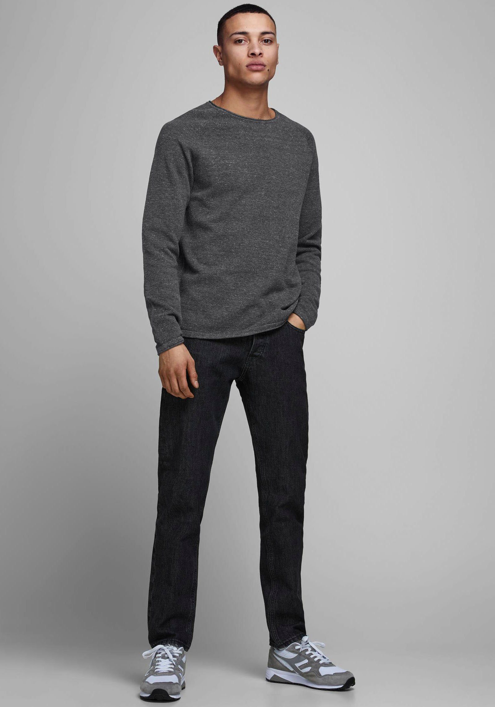 Jack & Jones Trui met ronde hals JJEHILL Effen trui met aangenaam draagcomfort