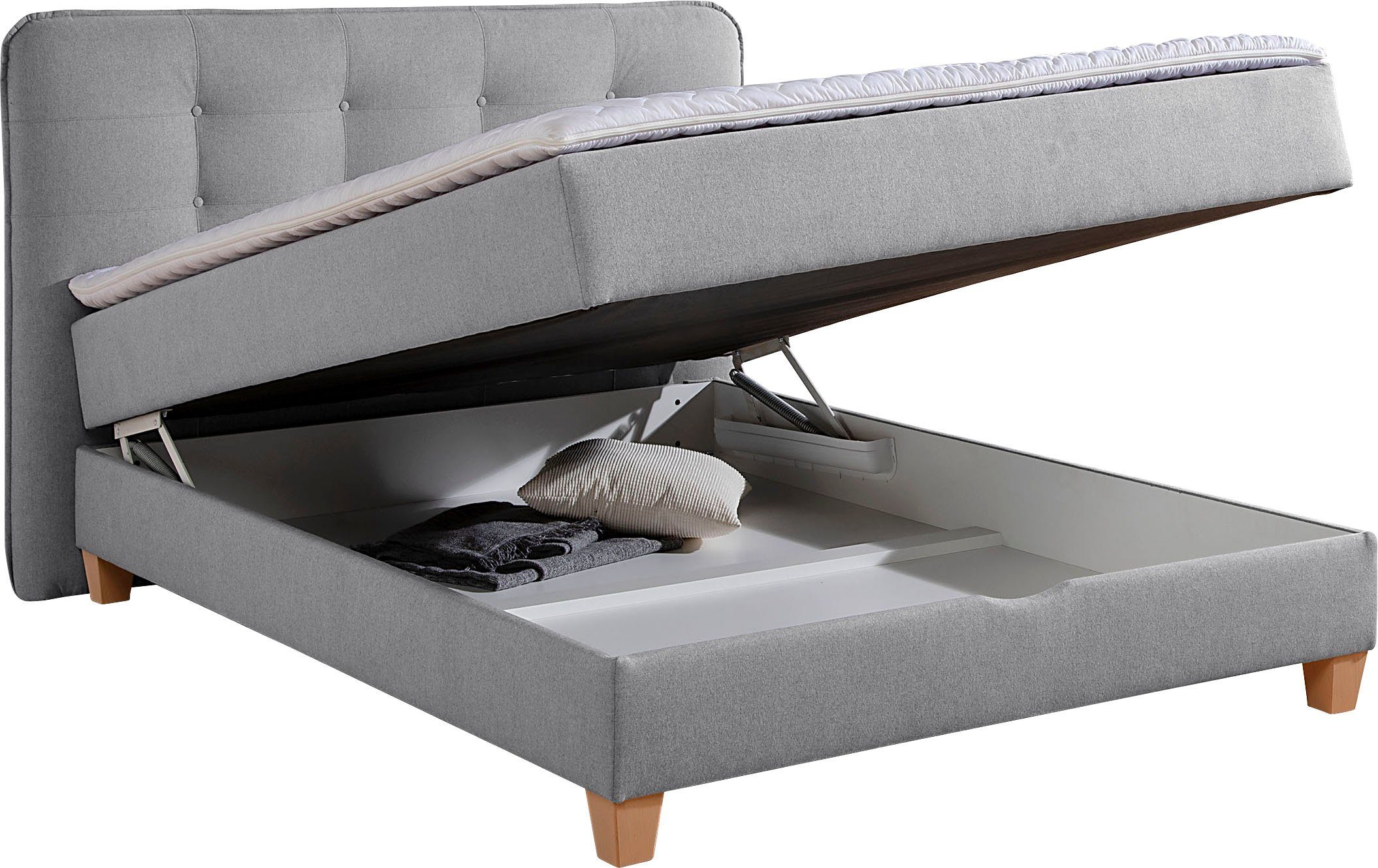 Home affaire Boxspring inclusief topmatras van koudschuim en bedkist