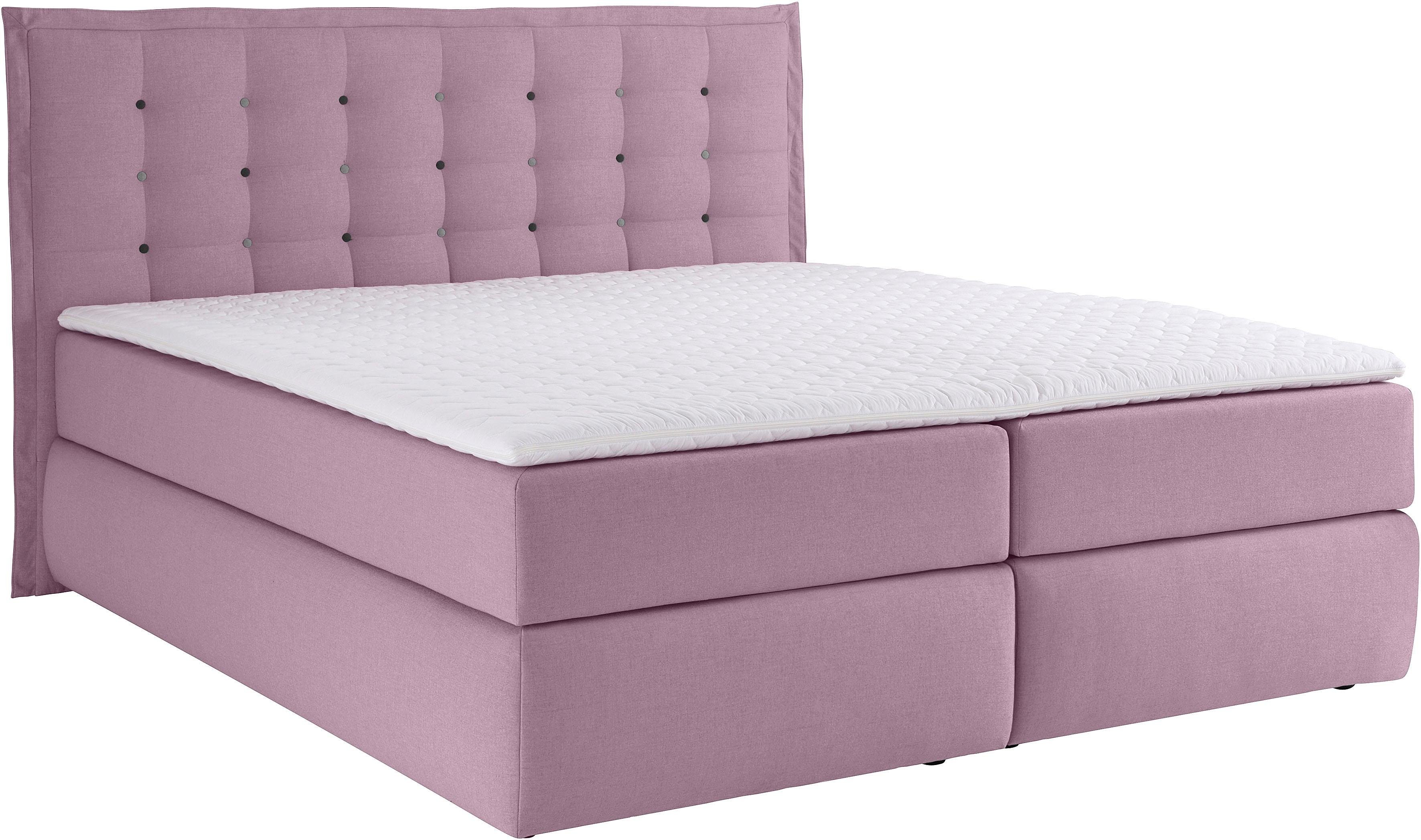 INOSIGN Boxspring Sagres Hoofdbord met 2-kleurige zachte bies en tweekleurige knopen