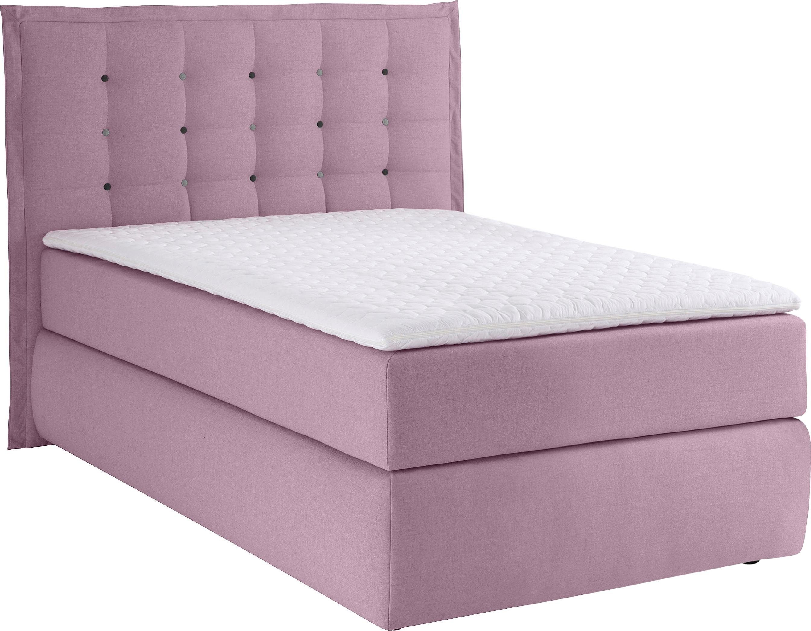 INOSIGN Boxspring Sagres Hoofdbord met 2-kleurige zachte bies en tweekleurige knopen