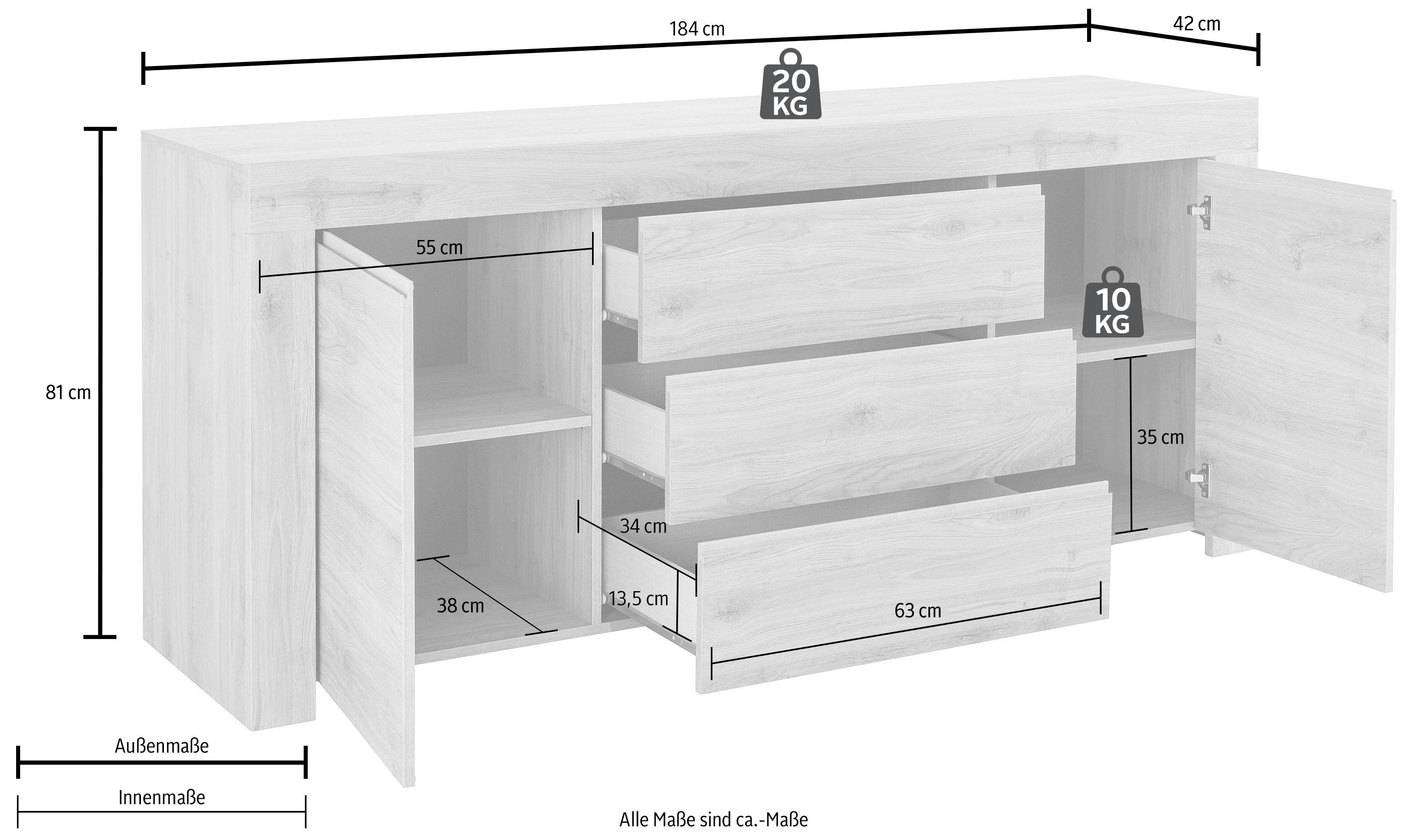 INOSIGN Dressoir Firenze Breedte 184 cm