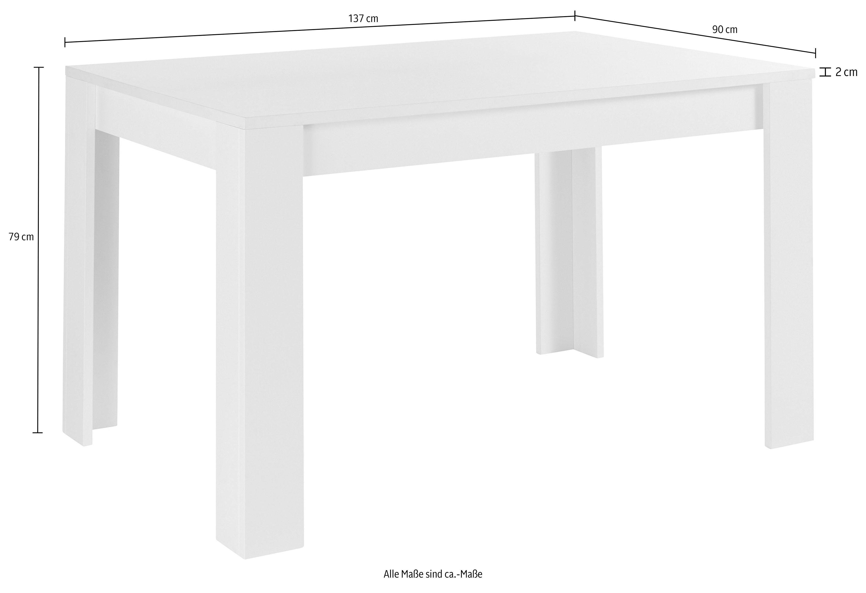 INOSIGN Eettafel Firenze Breedte 137-185 cm, inclusief insteekblad