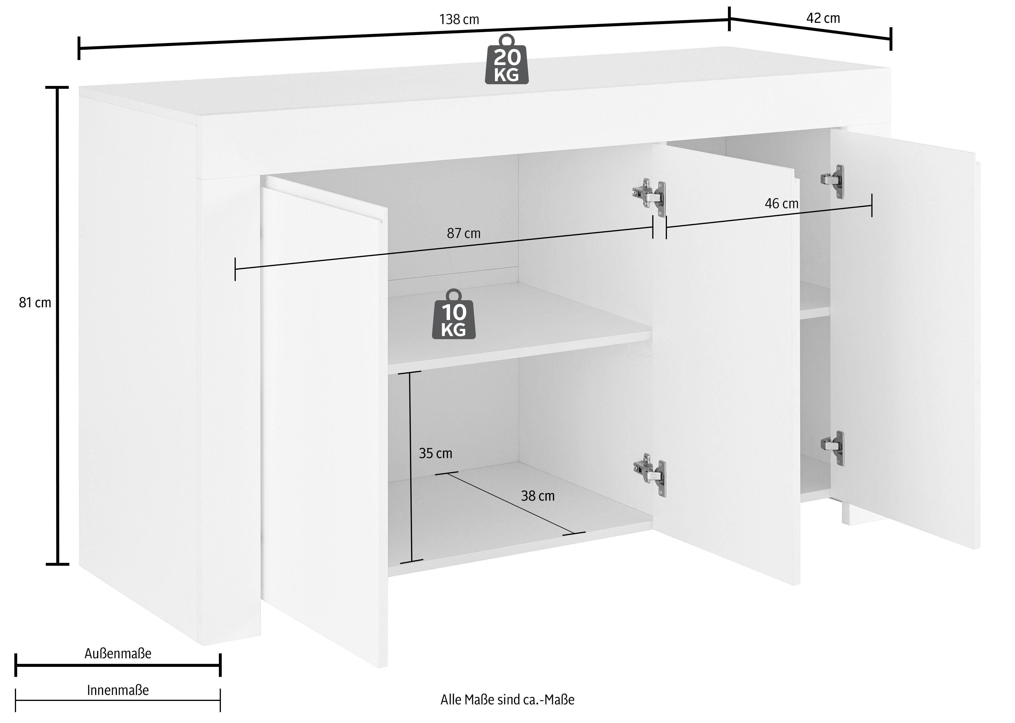 INOSIGN Dressoir Firenze Breedte 138 cm