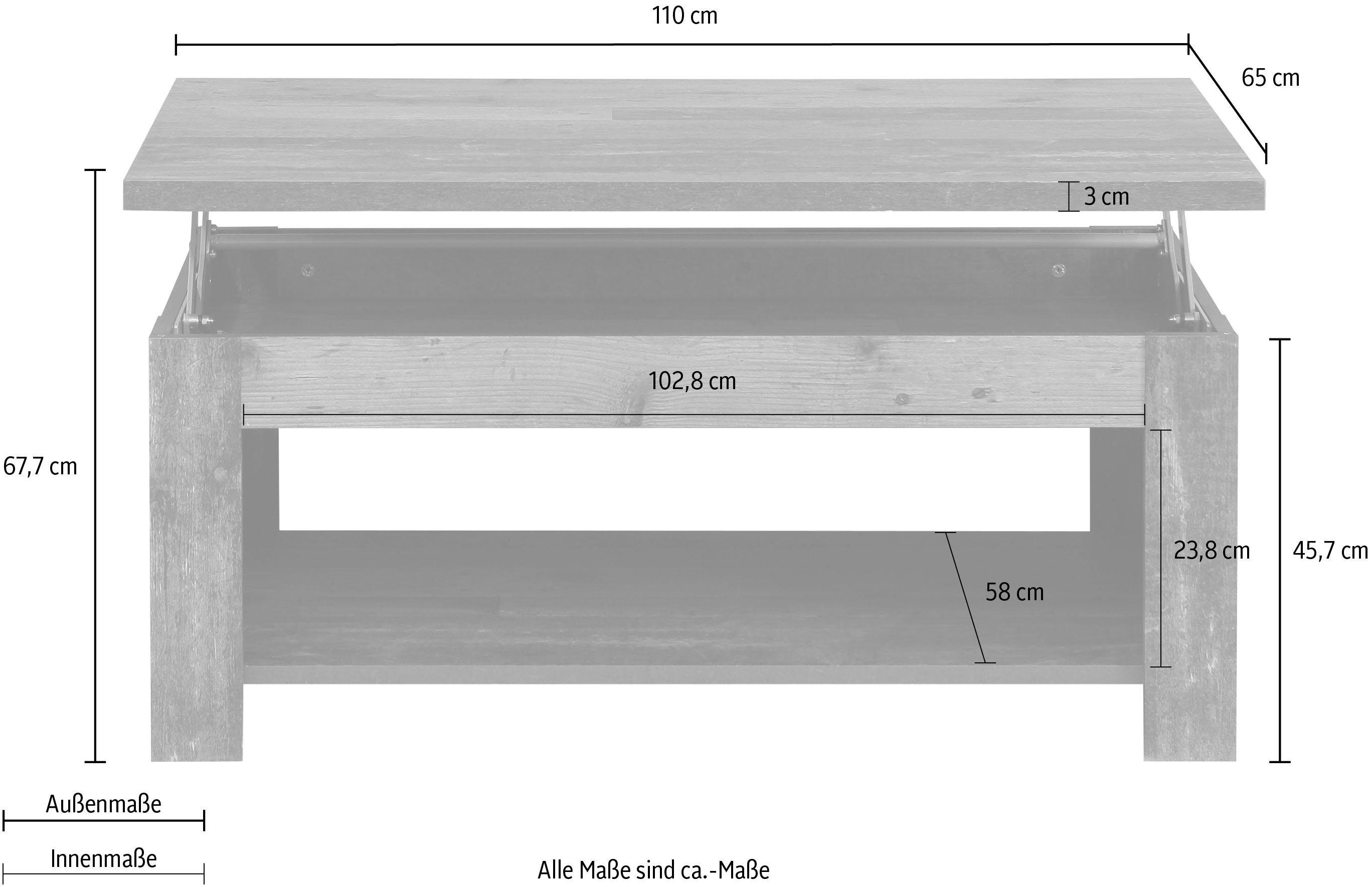 FORTE Salontafel Clif met functie, breedte 110 cm