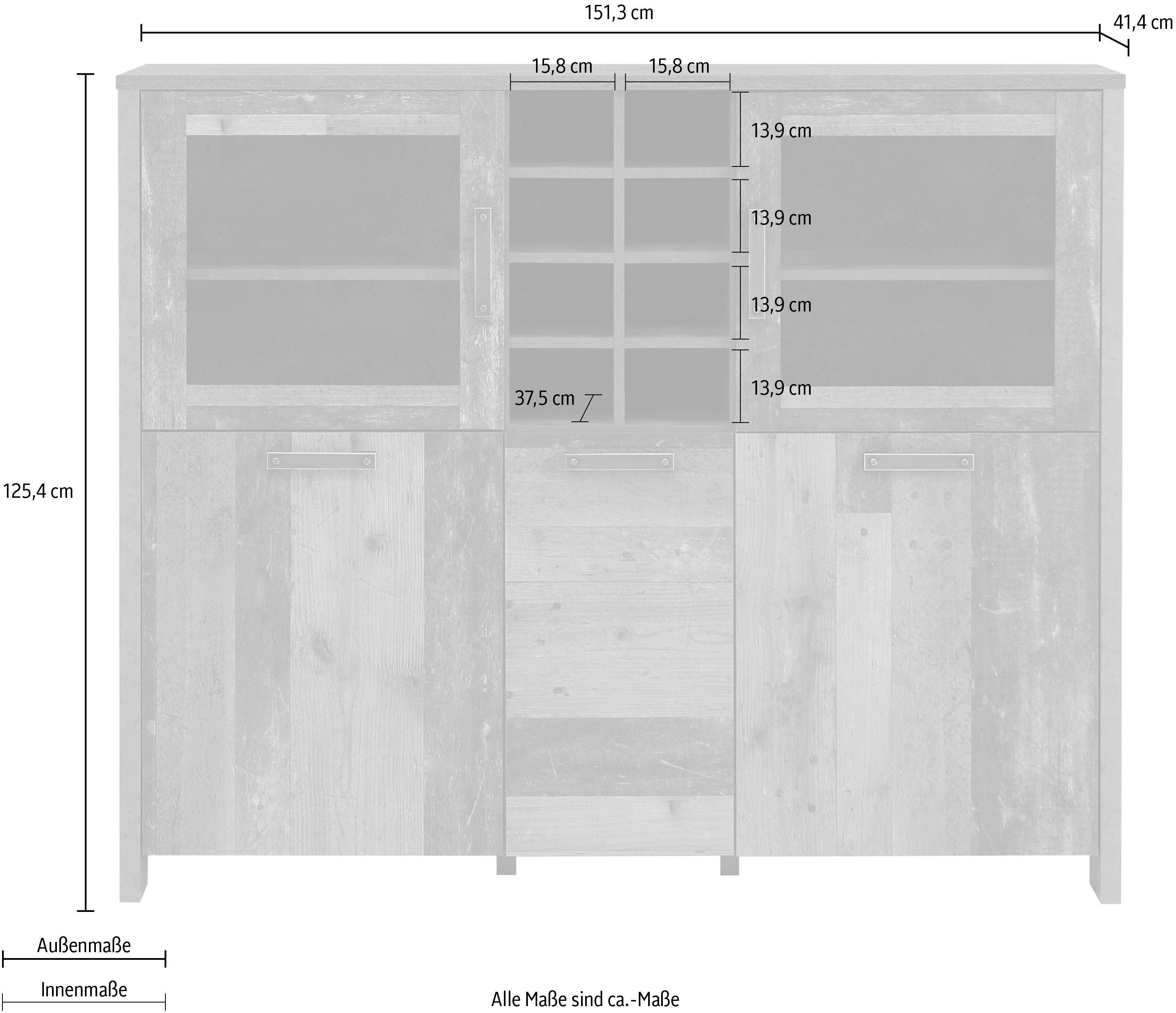 FORTE Highboard Clif Breedte 151 cm