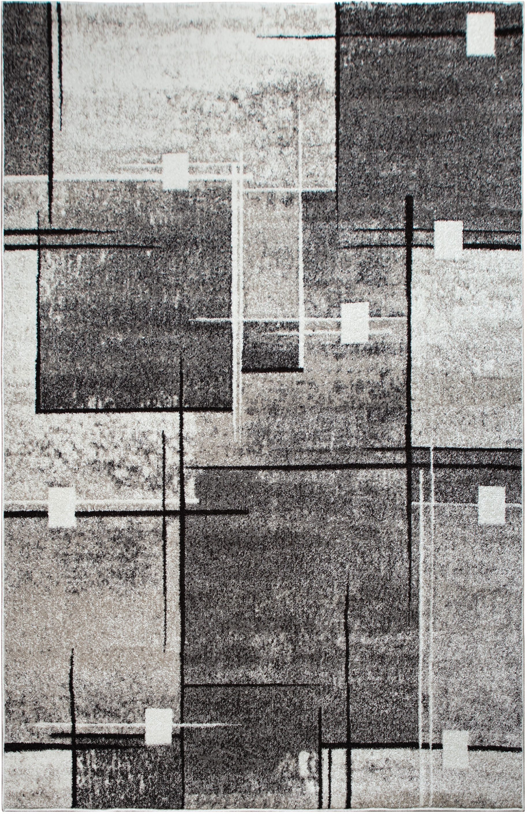 my home Vloerkleed Deblin zachte pool, kortpolig, ruitontwerp, modern, geometrisch patroon