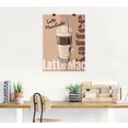 artland artprint latte macchiato - koffie in vele afmetingen  productsoorten -artprint op linnen, poster, muursticker - wandfolie ook geschikt voor de badkamer (1 stuk) beige