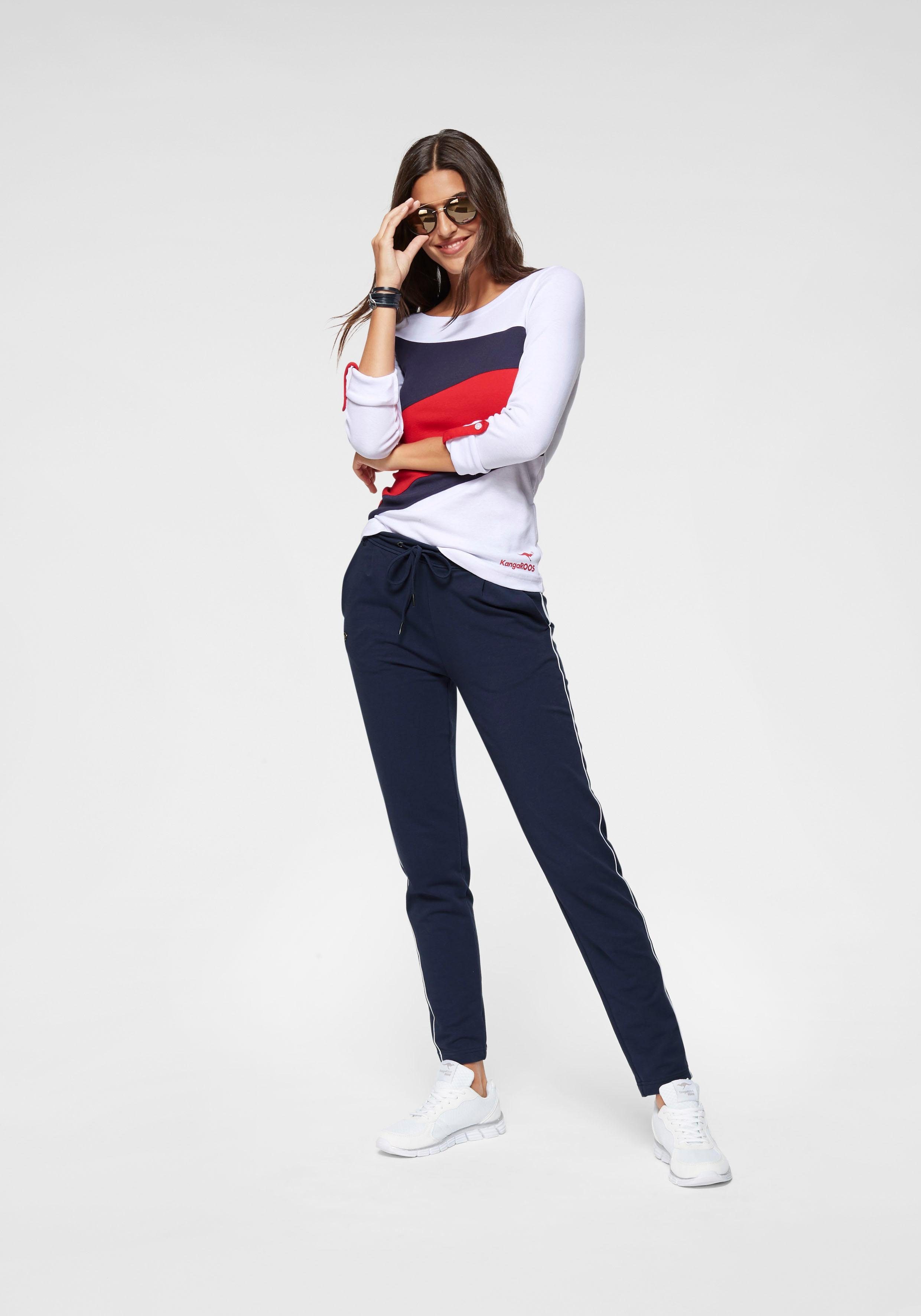 KangaROOS Jogpants met contraststrepen opzij