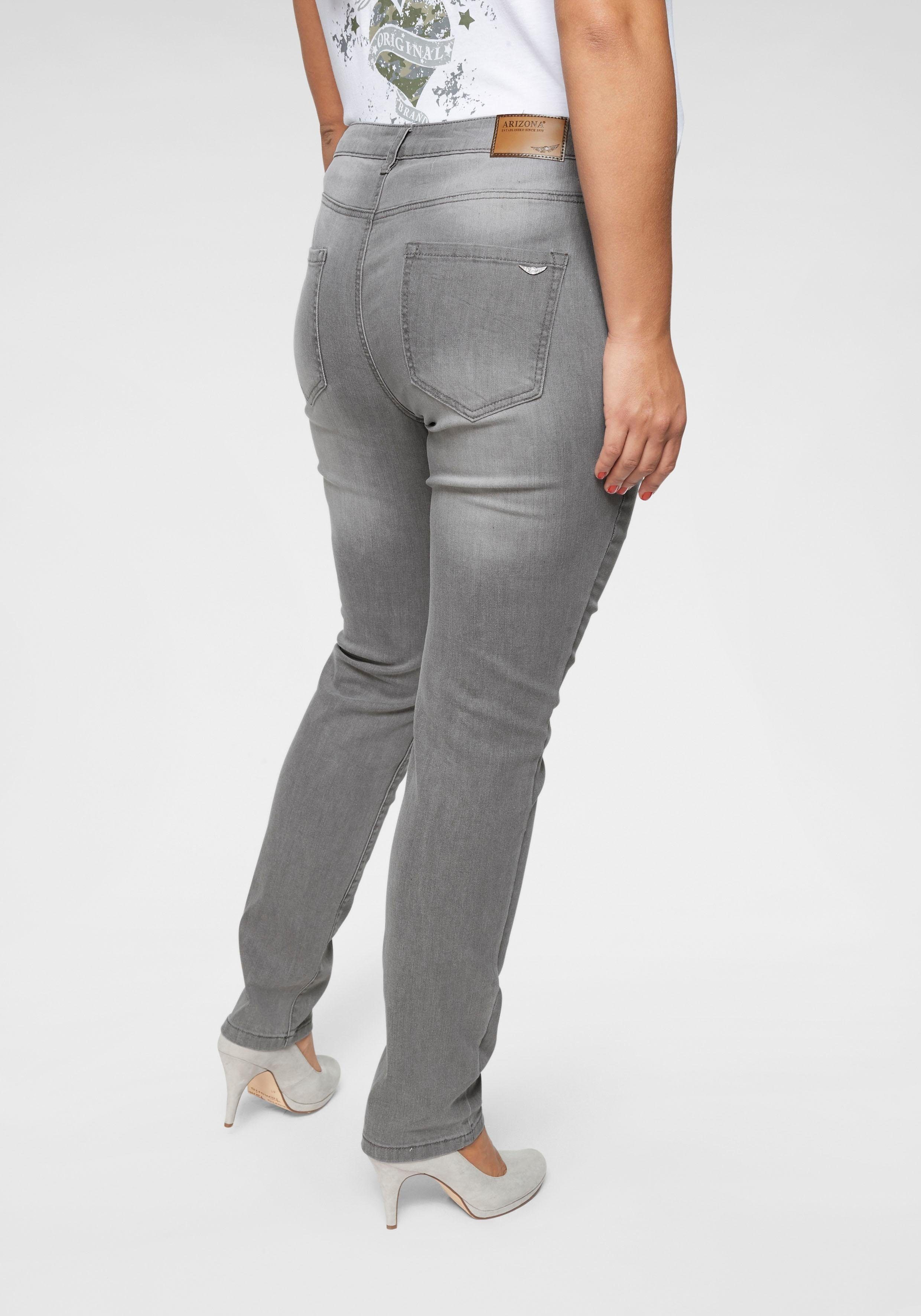 Arizona Slim fit jeans Curve-Collection hoge taille, five-pocket-ontwerp, ritssluiting