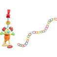 playgro kinderwagenketting set klipp klapp, muis met pluche rammelaar multicolor