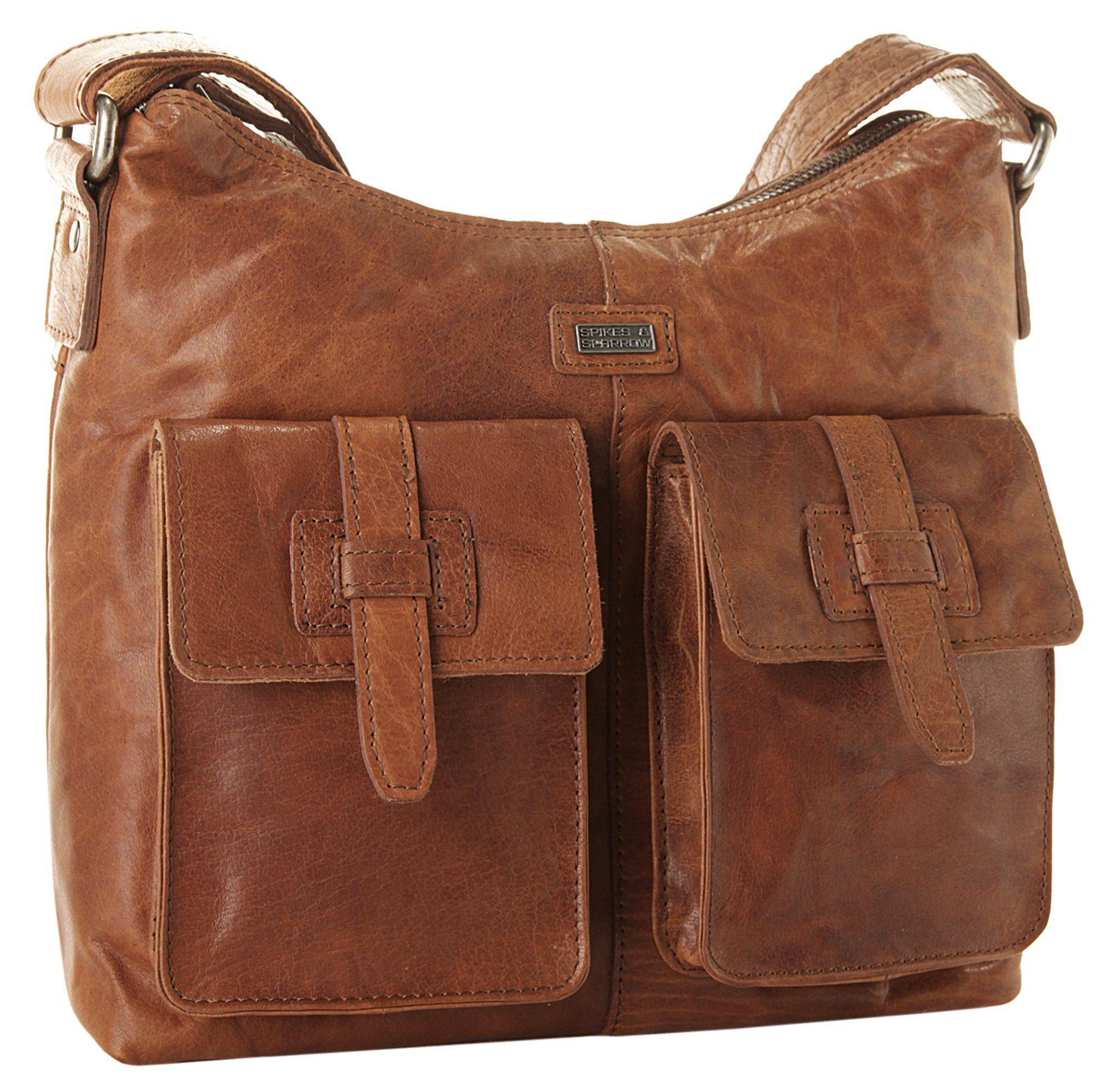 Spikes & Sparrow Schoudertas echt leder