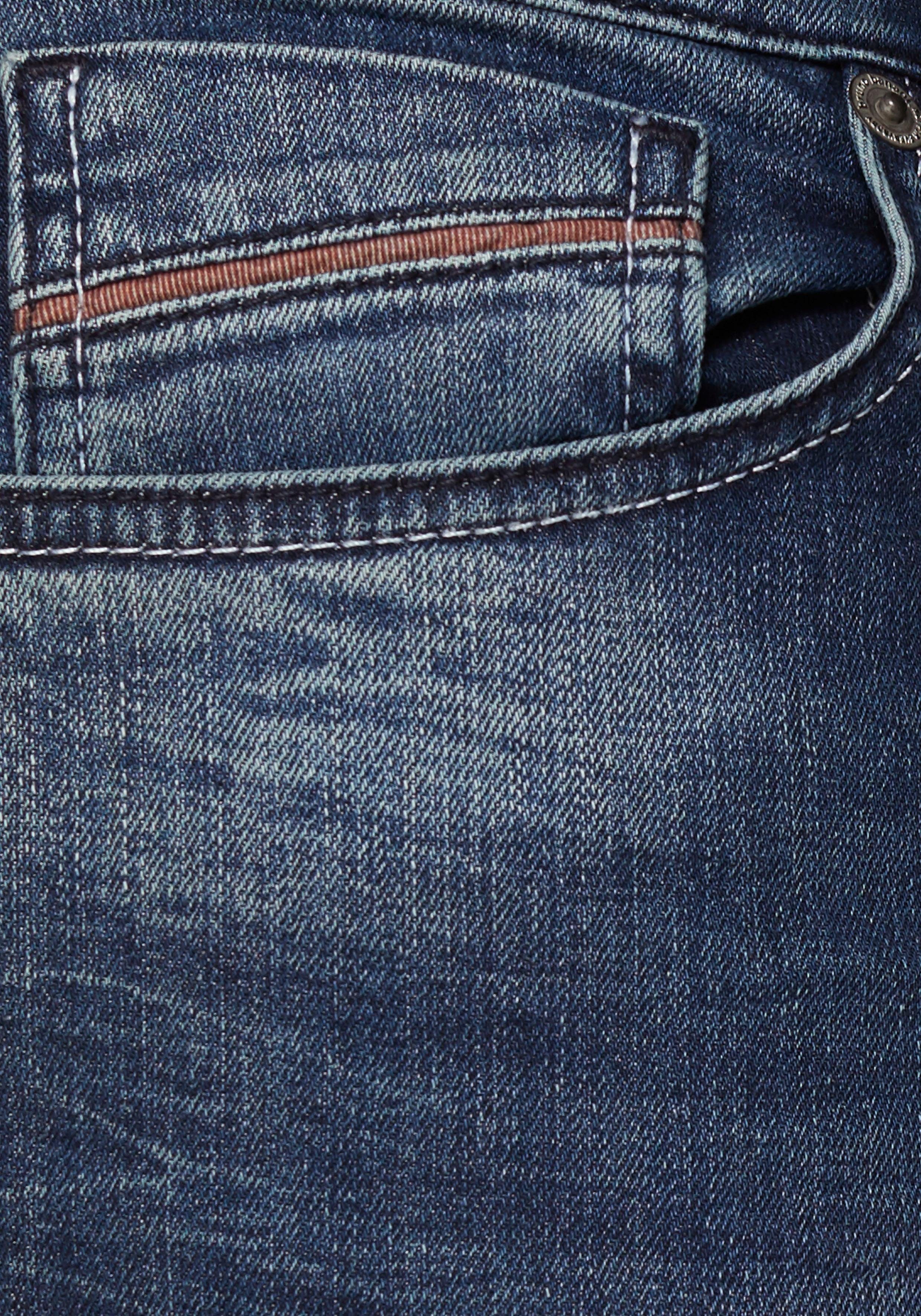 Bruno Banani Straight jeans Dylan rechte pasvorm, used-wassing, lage taille