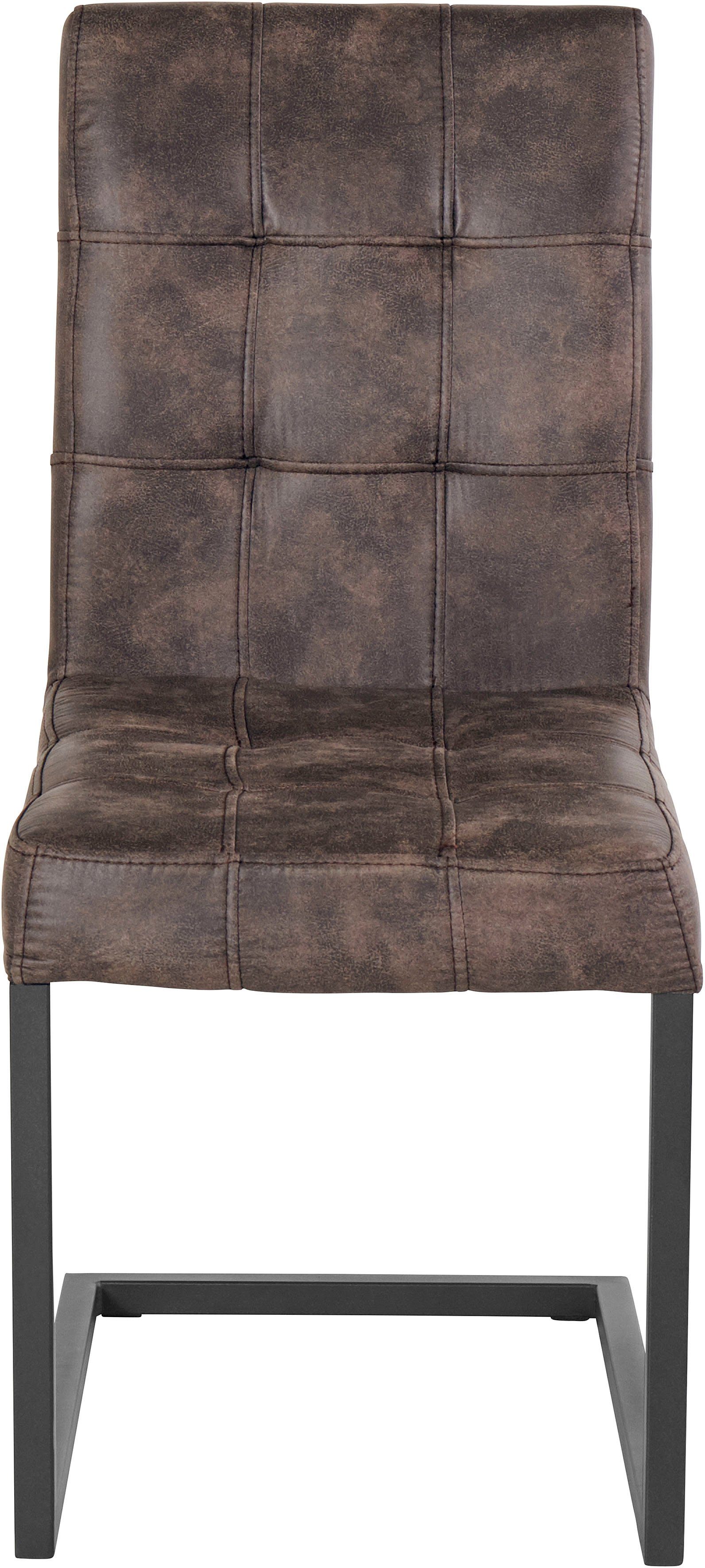 HELA Eetkamerstoel DONNA Sledestoel met vintage bekleding van microvezel stof (set, 2 stuks)