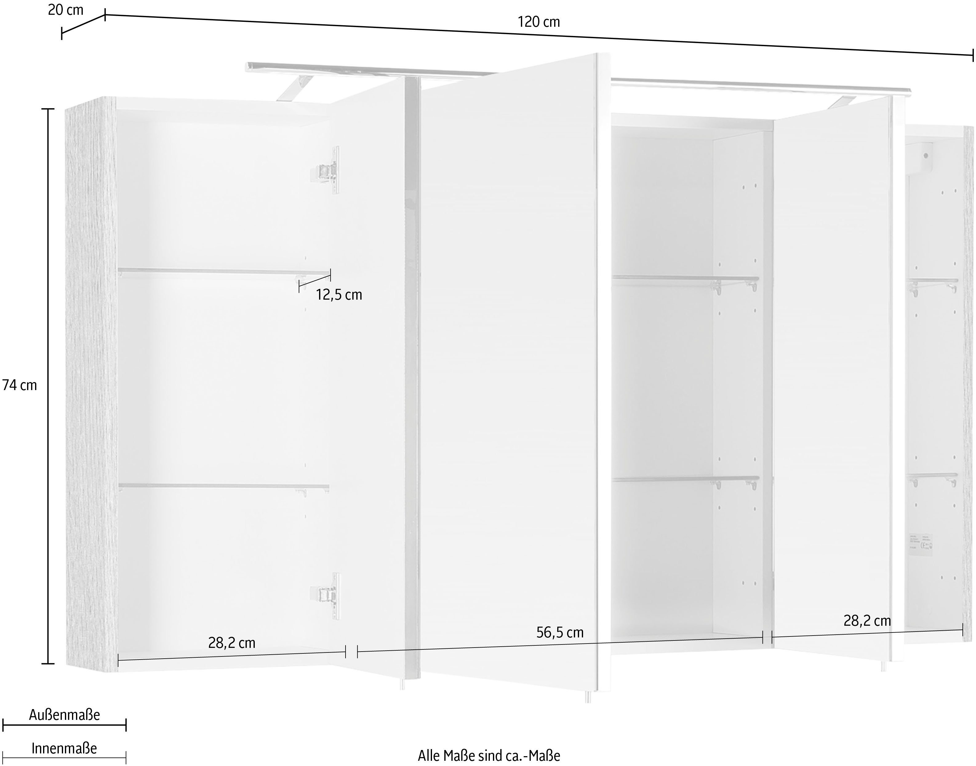 MARLIN Spiegelkast 3040 , breedte 120 cm