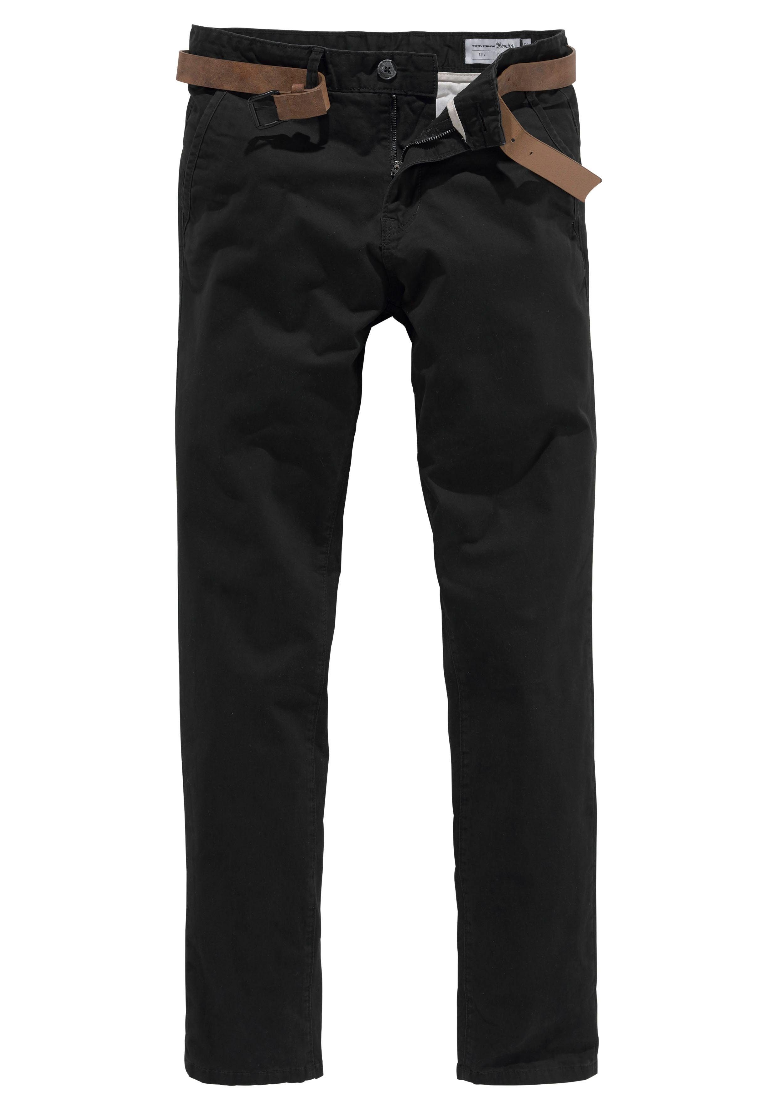 Tom Tailor Denim Chino licht voorgewassen (set, Met riem)