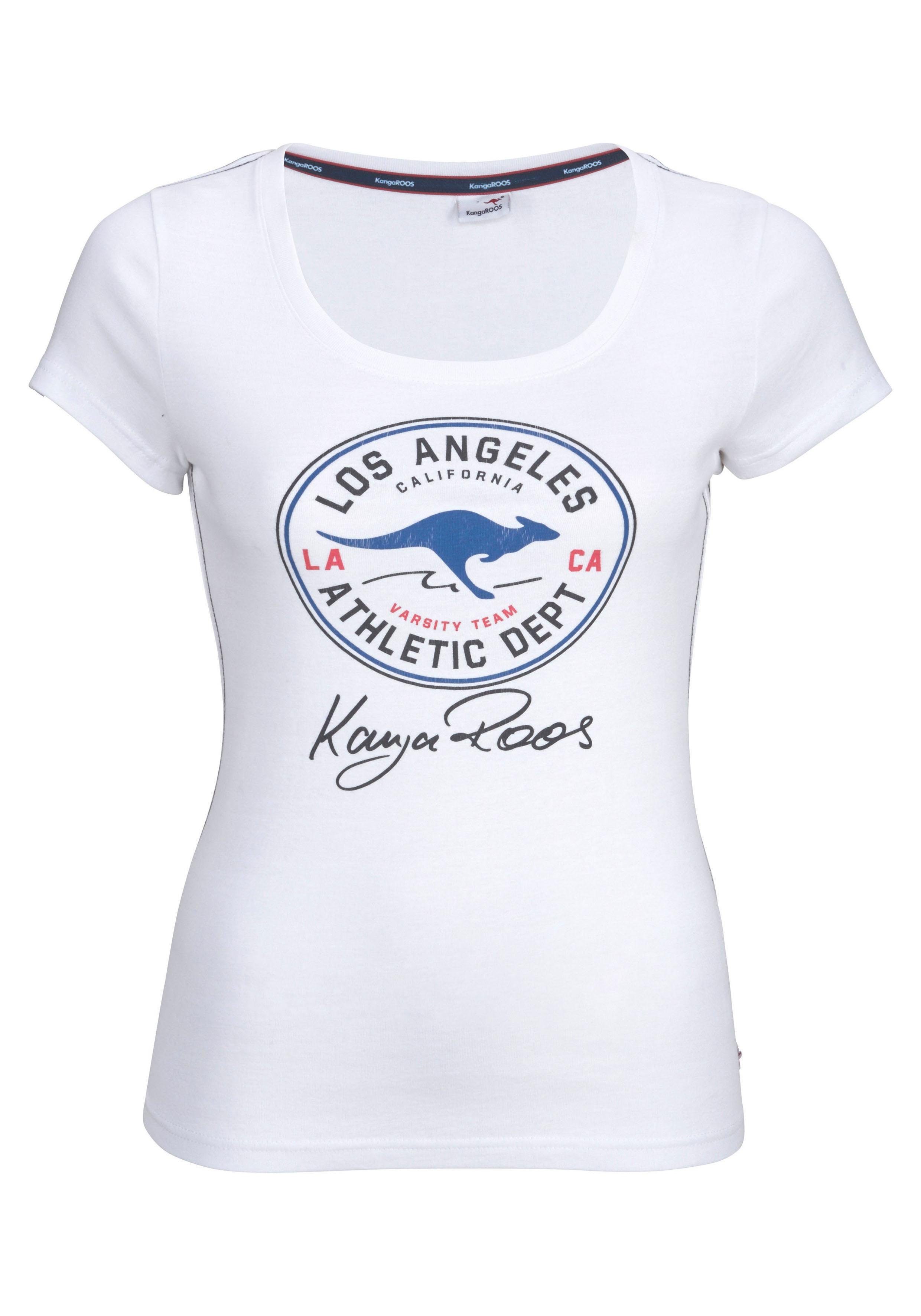 KangaROOS T-shirt Korte mouwen, zeer figuurvolgend, in vintage-ontwerp, ronde hals