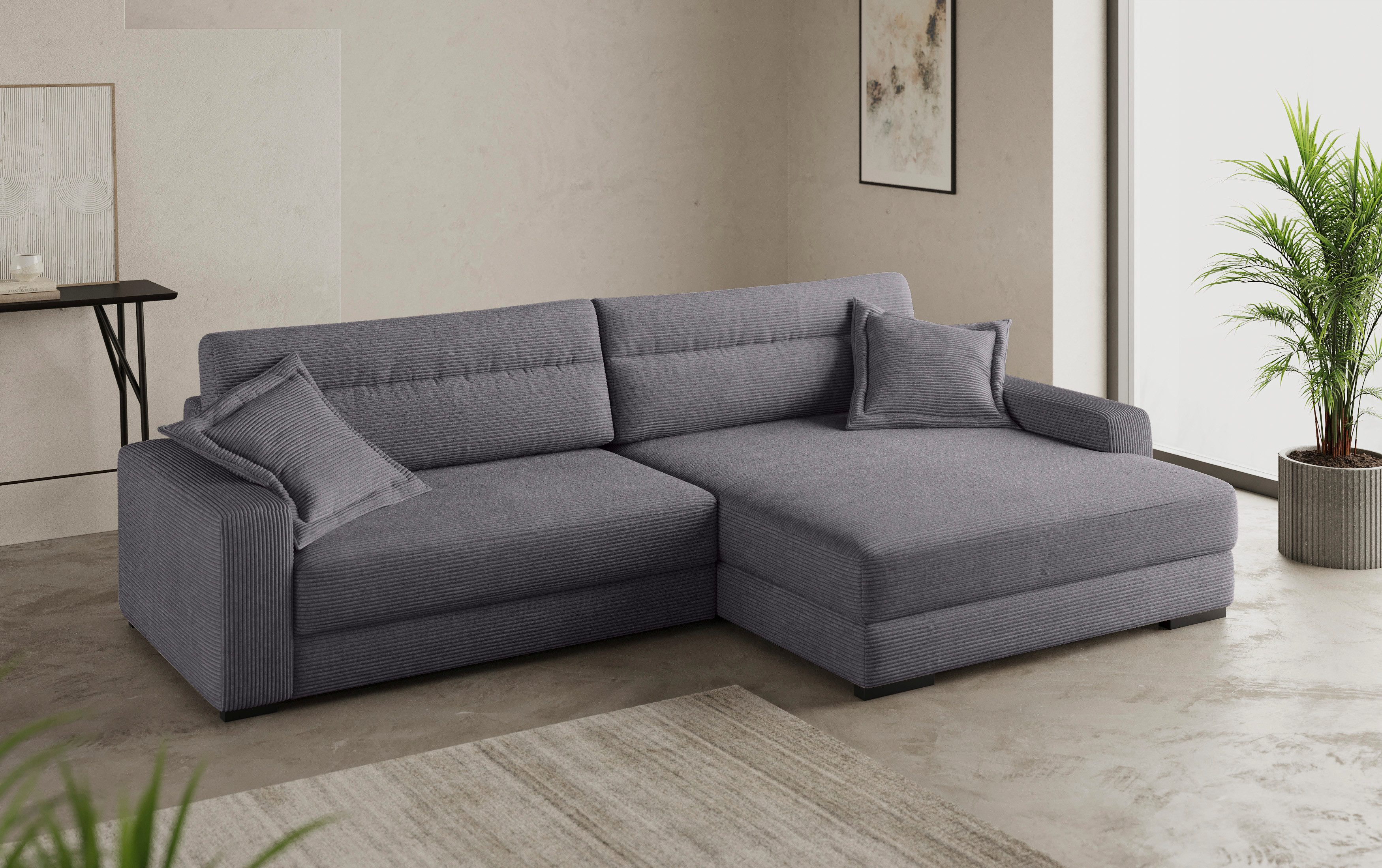 Mr. Couch Hoekbank Marcello L-vorm inclusief easybett en bedlade
