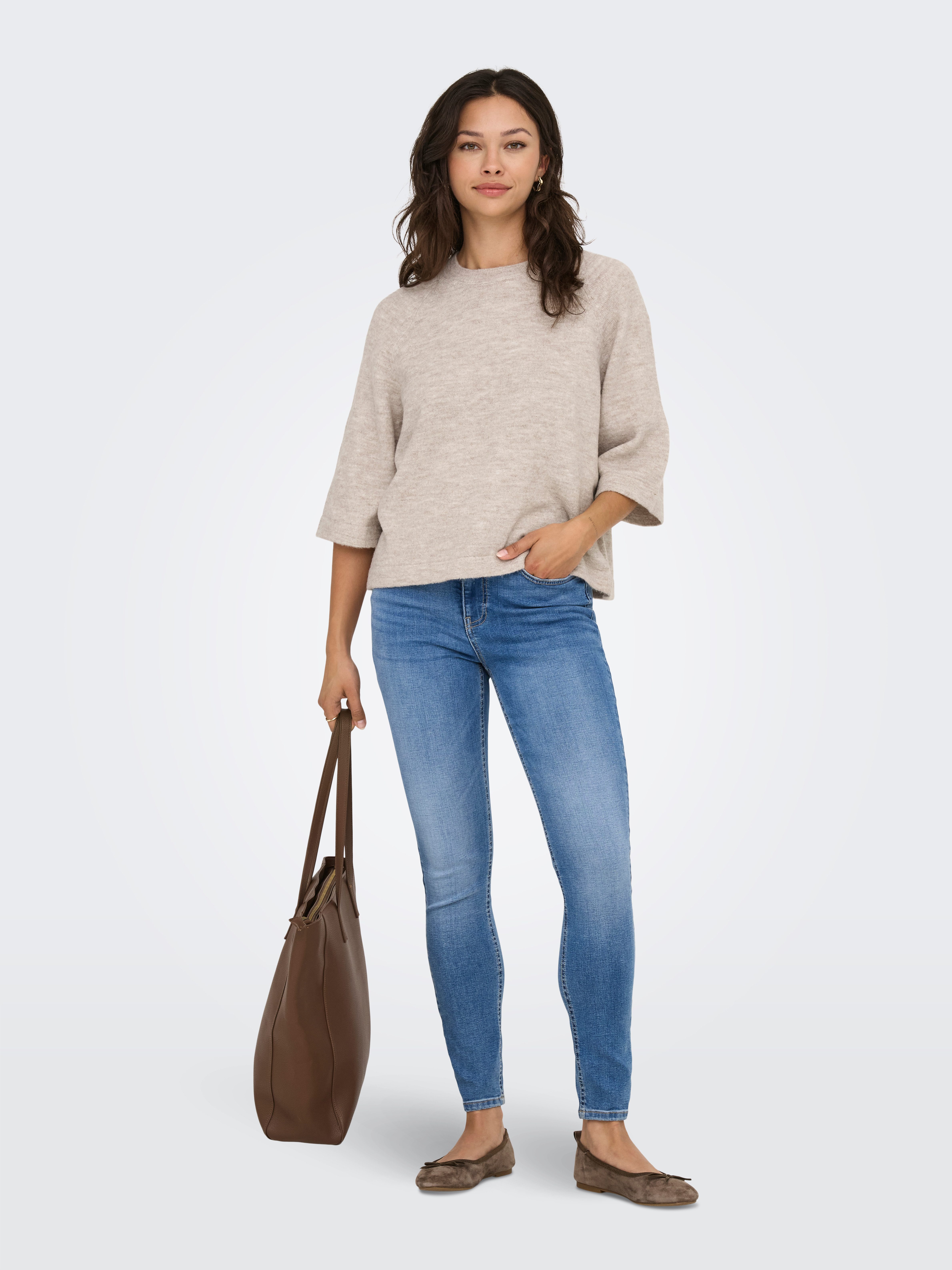 Only Gebreide trui ONLSIMONI 3/4 PULLOVER KNT NOOS
