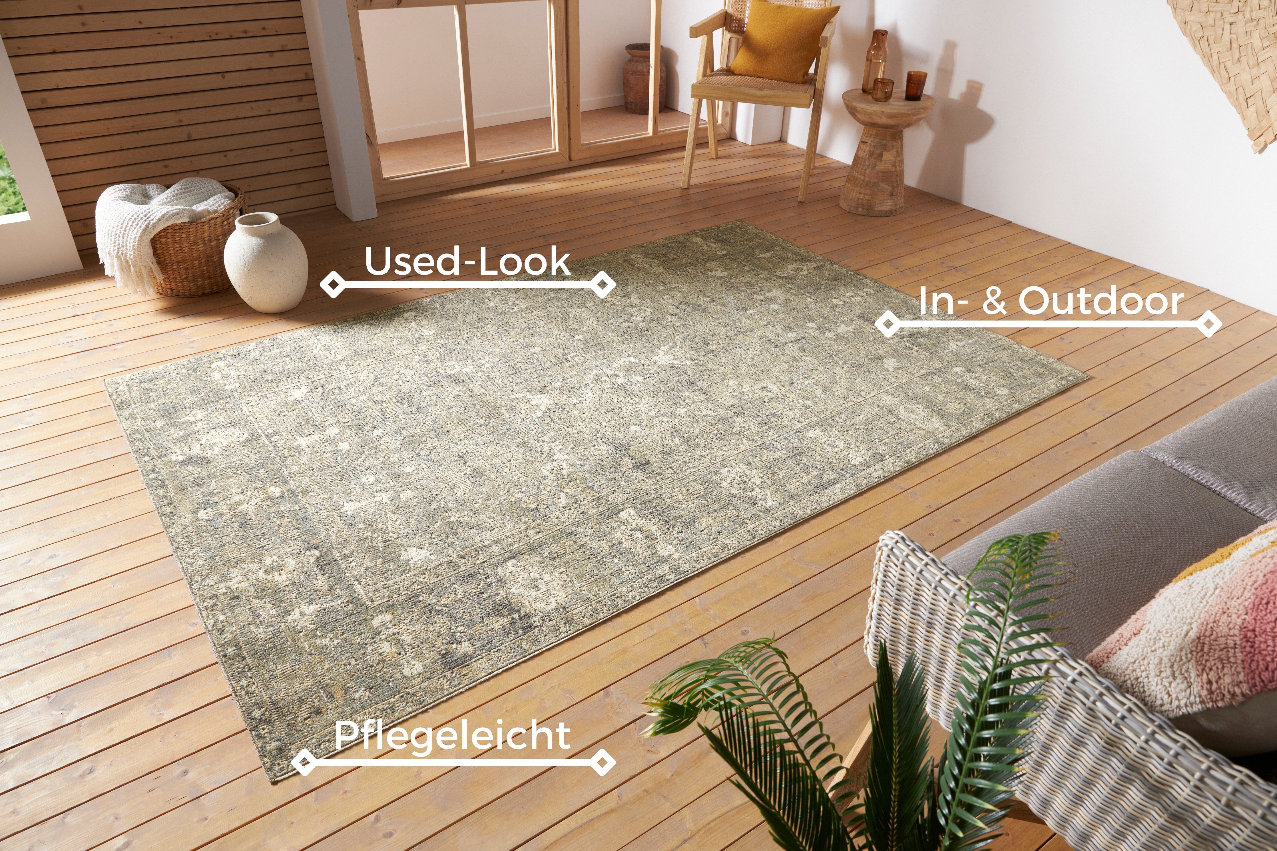 NORTHRUGS Vloerkleed LUXOR In-& outdoor, loper, weerbestendig, balkon, woonkamer, oriënt
