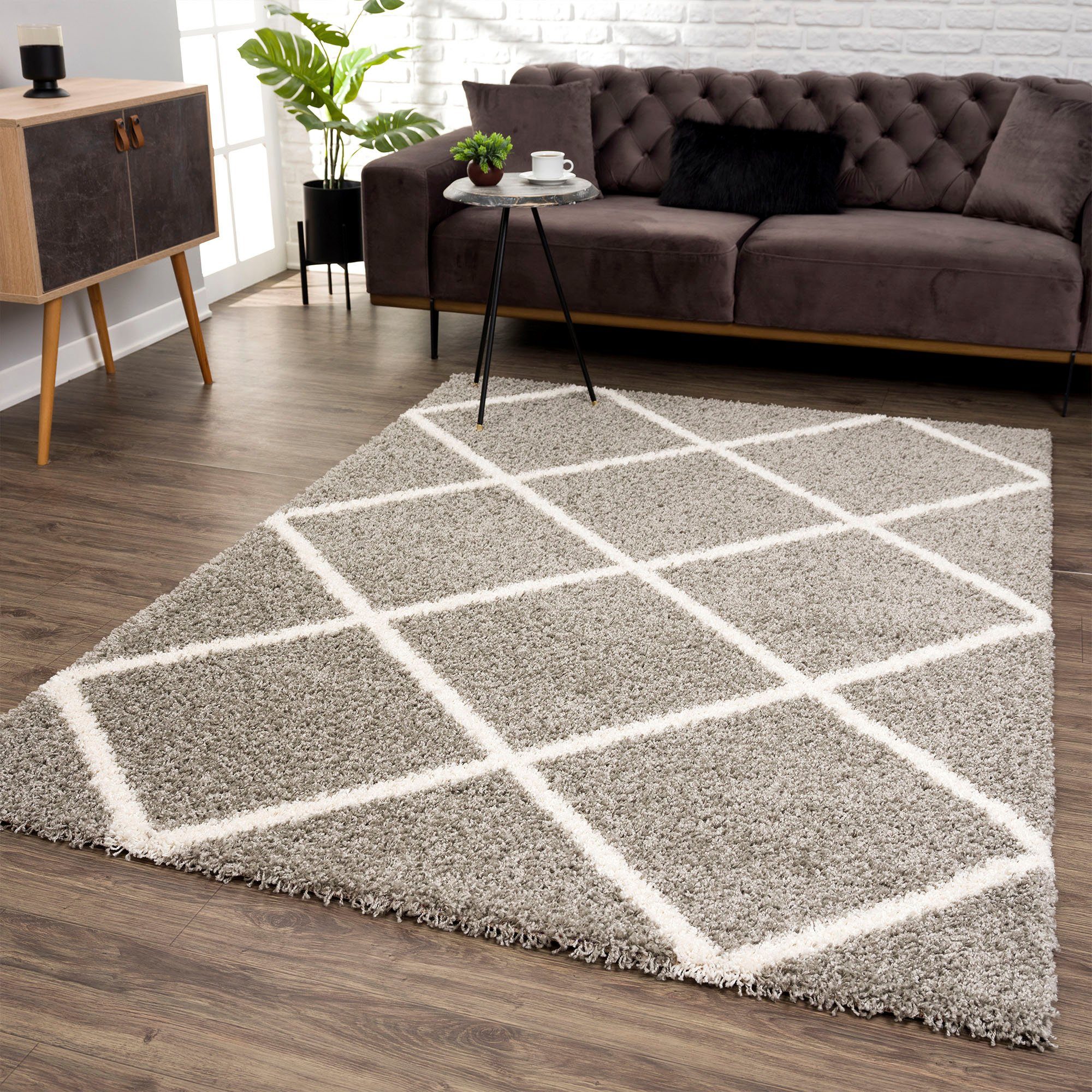 SANAT HALI Hoogpolig vloerkleed Madrid Woonkamer, lange pool, shaggy-vloerkleed