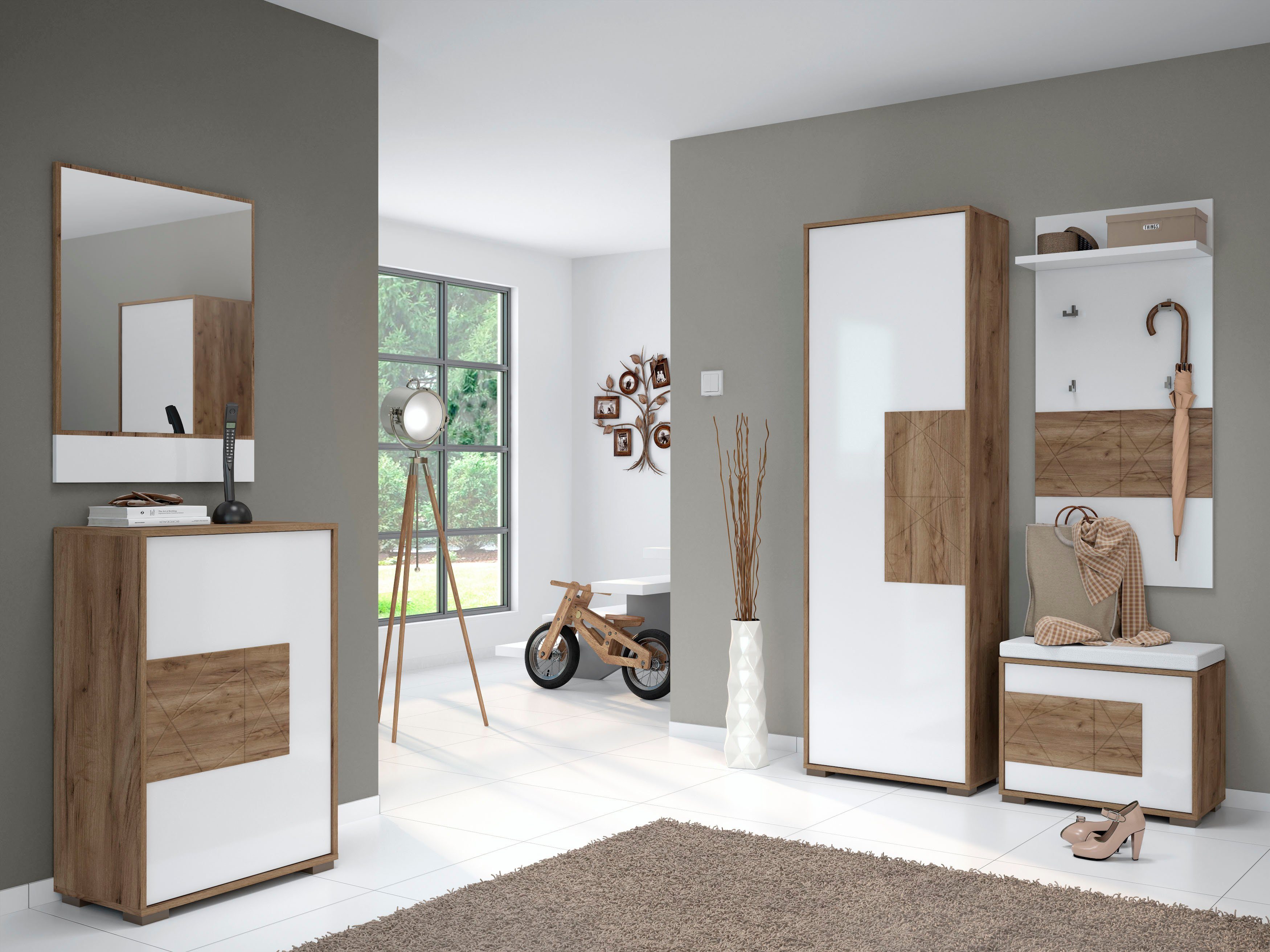 Places of Style Halmeubelset Stela Hoogglans UV-gelakt (set, 5-delig)